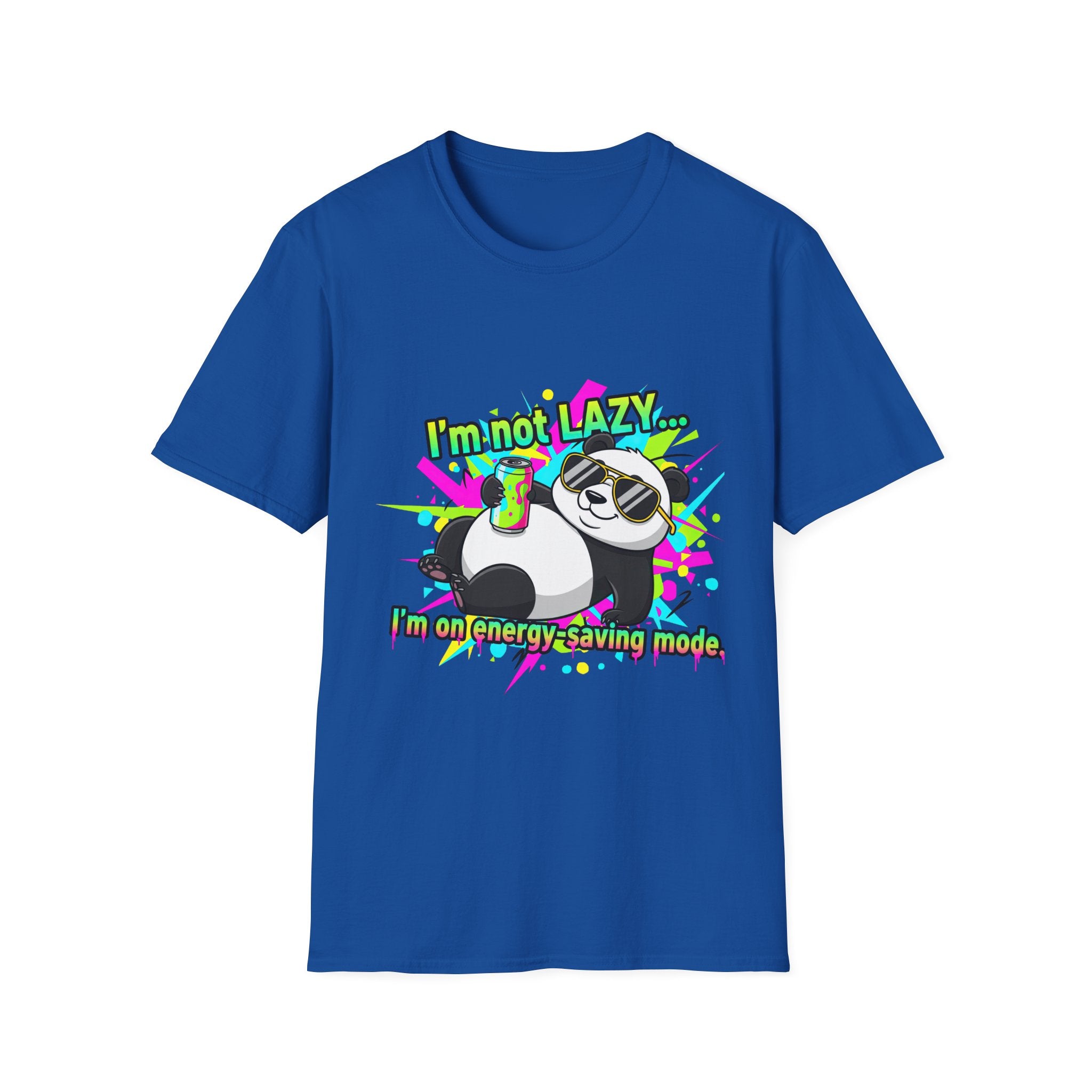 "I'm Not Lazy... I'm on Energy-Saving Mode" Funny Panda Graphic Tee
