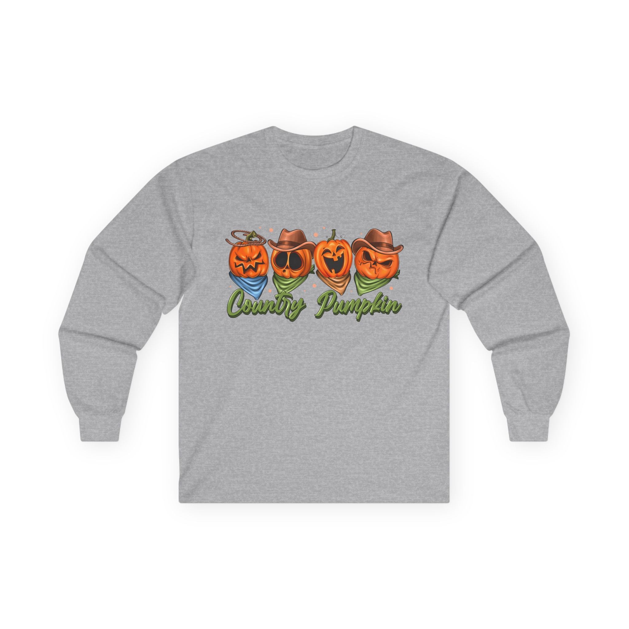 'Country Pumpkins' Jack-O'-Lantern Graphic Long Sleeve Tee