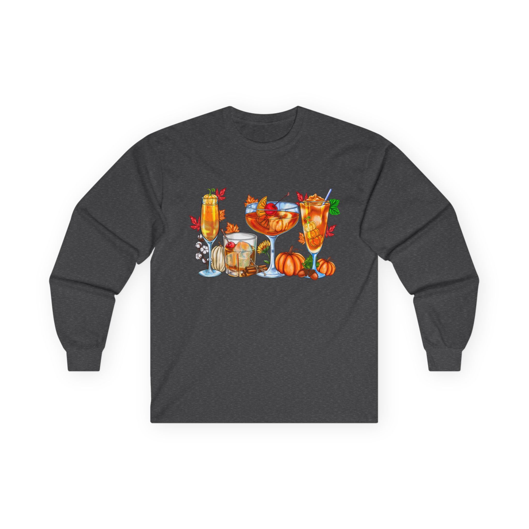 Fall Harvest Pumpkin Spice & Cozy Autumn Drinks Long Sleeve Tee