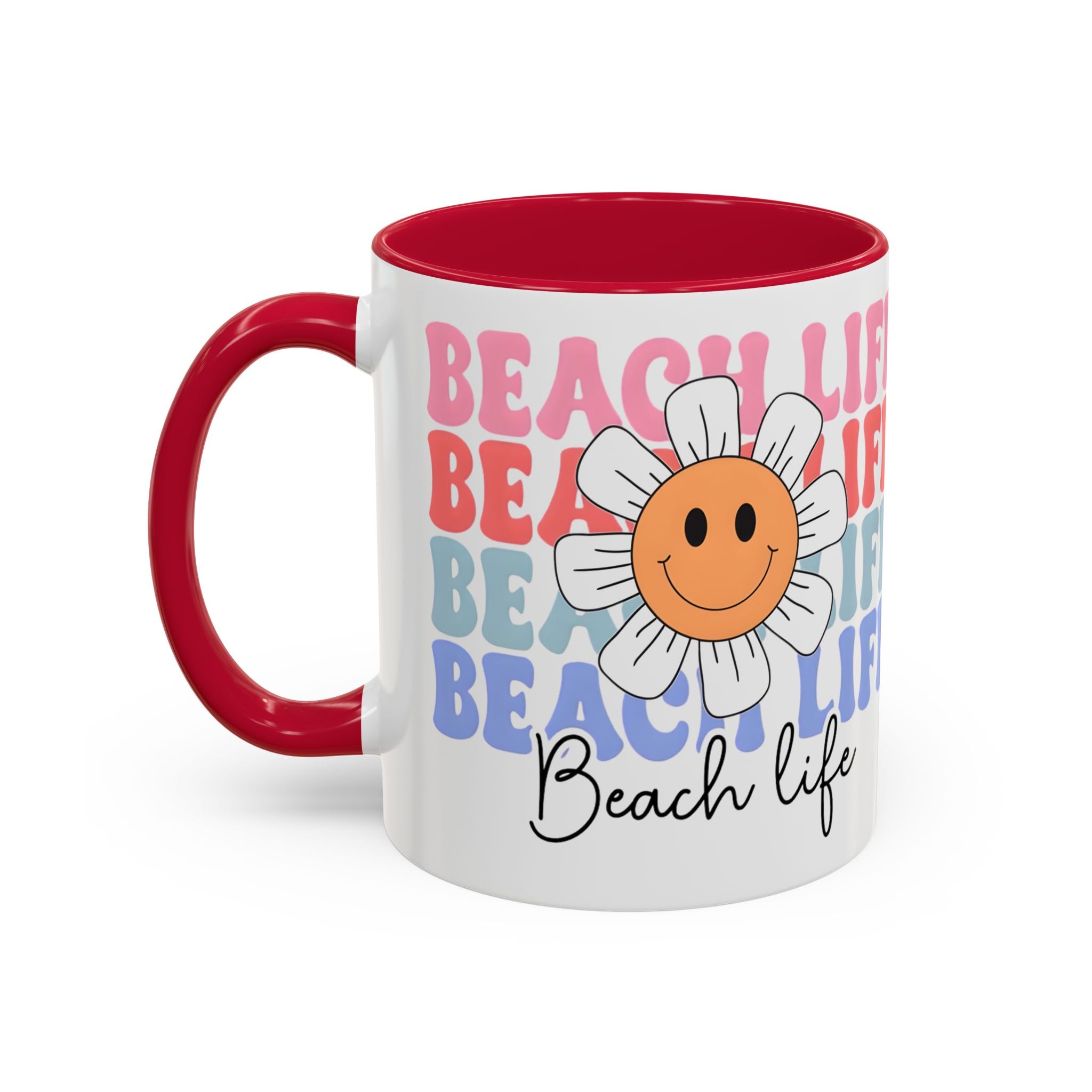 Retro Daisy "Life" Colorful Coffee Mug (11oz & 15oz)