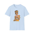 Boho Coffee Girl with Stylish Sun headwrap Graphic Tee