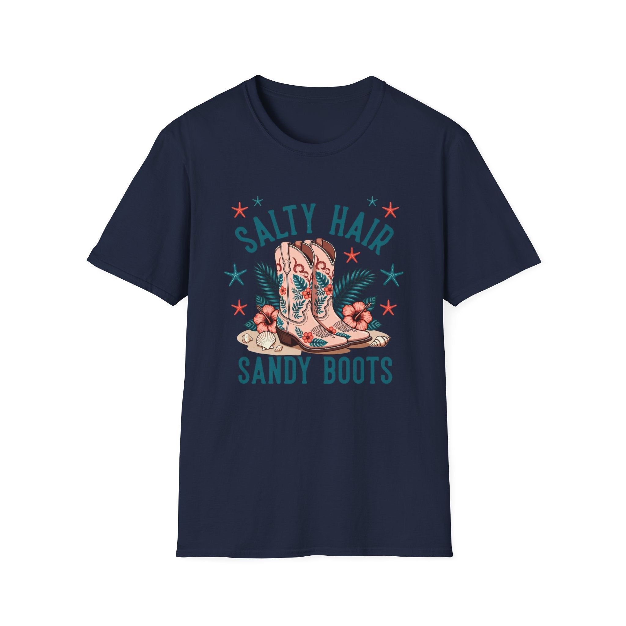 "Salty Hair Sandy Boots" Beach Surf & Summer Vibes Graphic Tee