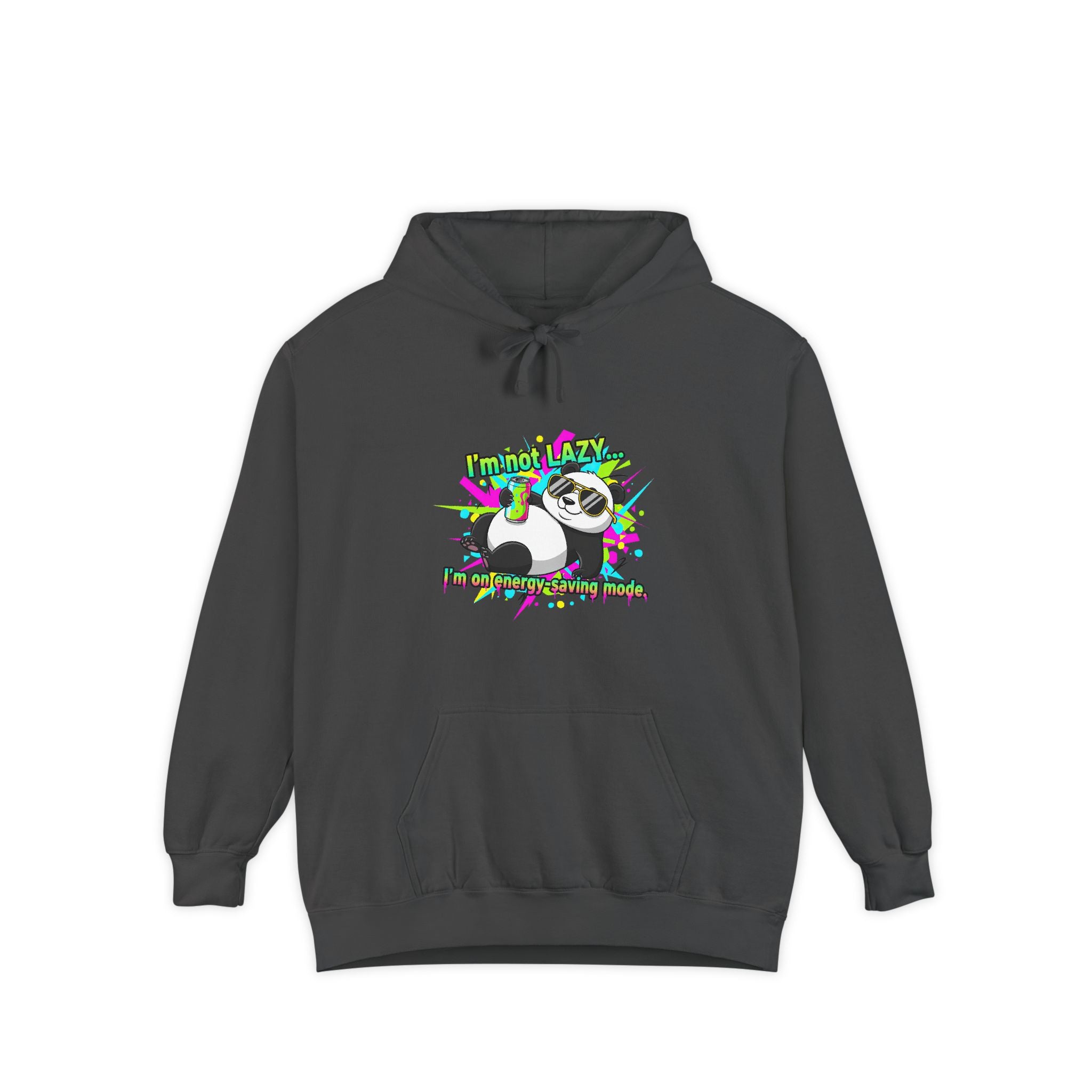 "I'm Not Lazy, I'm on Energy Saving Mode" Graphic Pullover-Panda Dance Hoodie