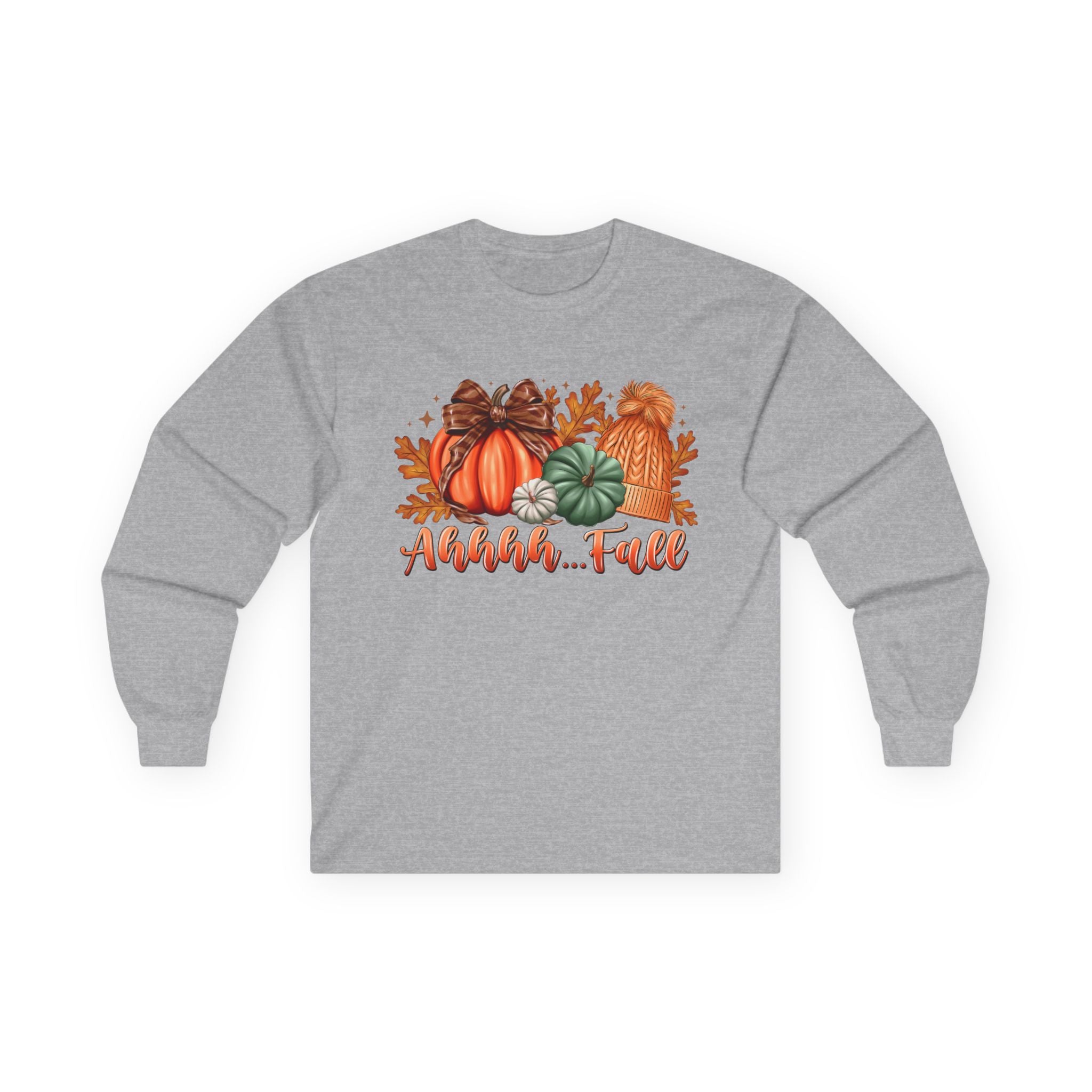 "Aahh... Fall" Fall Pumpkins Cozy Autumn Long Sleeve Tee