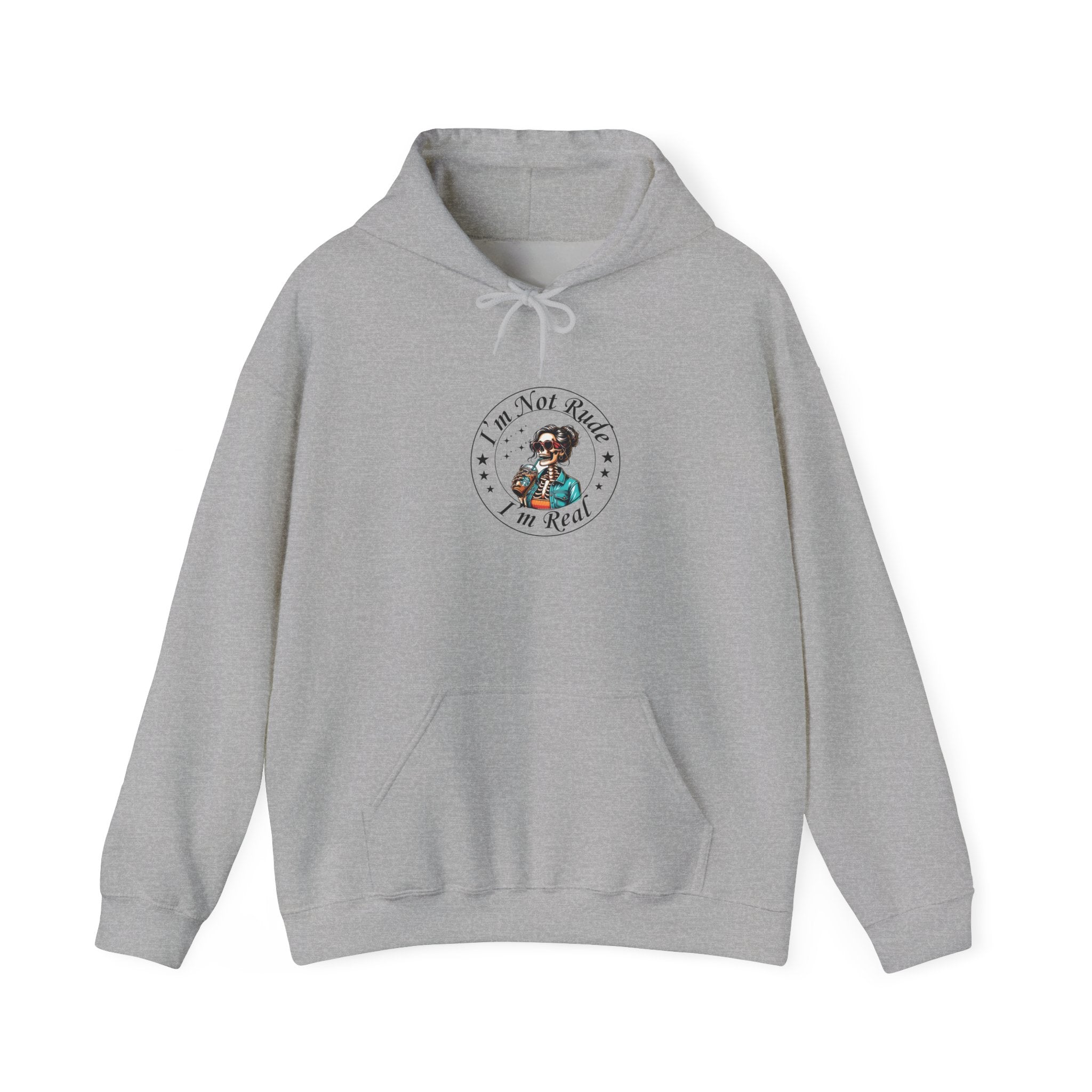 "I’m Not Rude, I’m Real" Retro Dog Graphic Hooded Sweatshirt