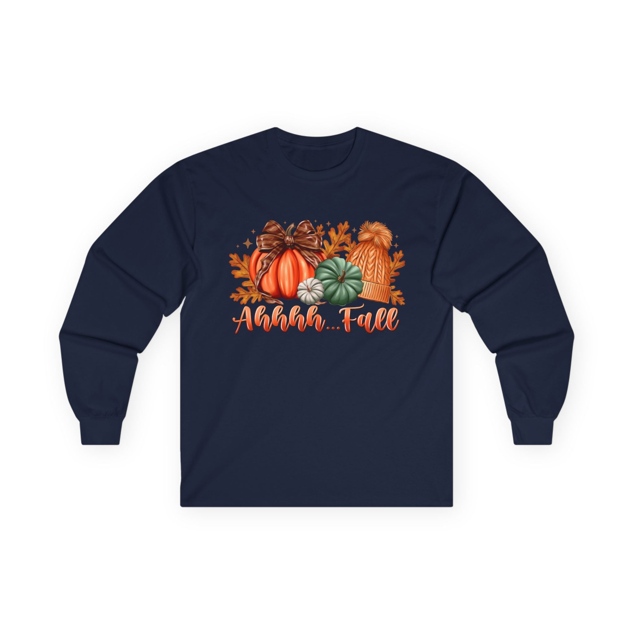 "Aahh... Fall" Fall Pumpkins Cozy Autumn Long Sleeve Tee