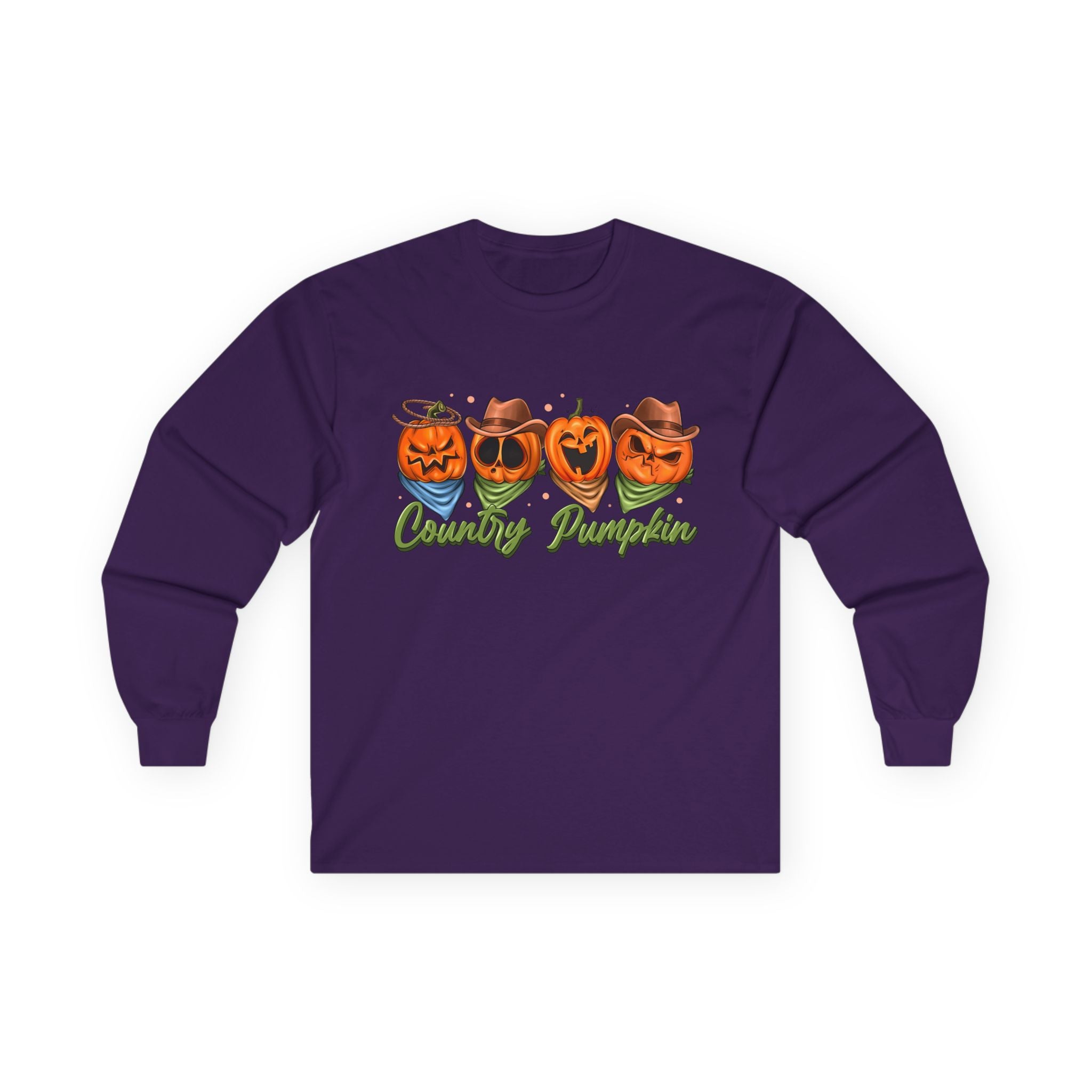 'Country Pumpkins' Jack-O'-Lantern Graphic Long Sleeve Tee
