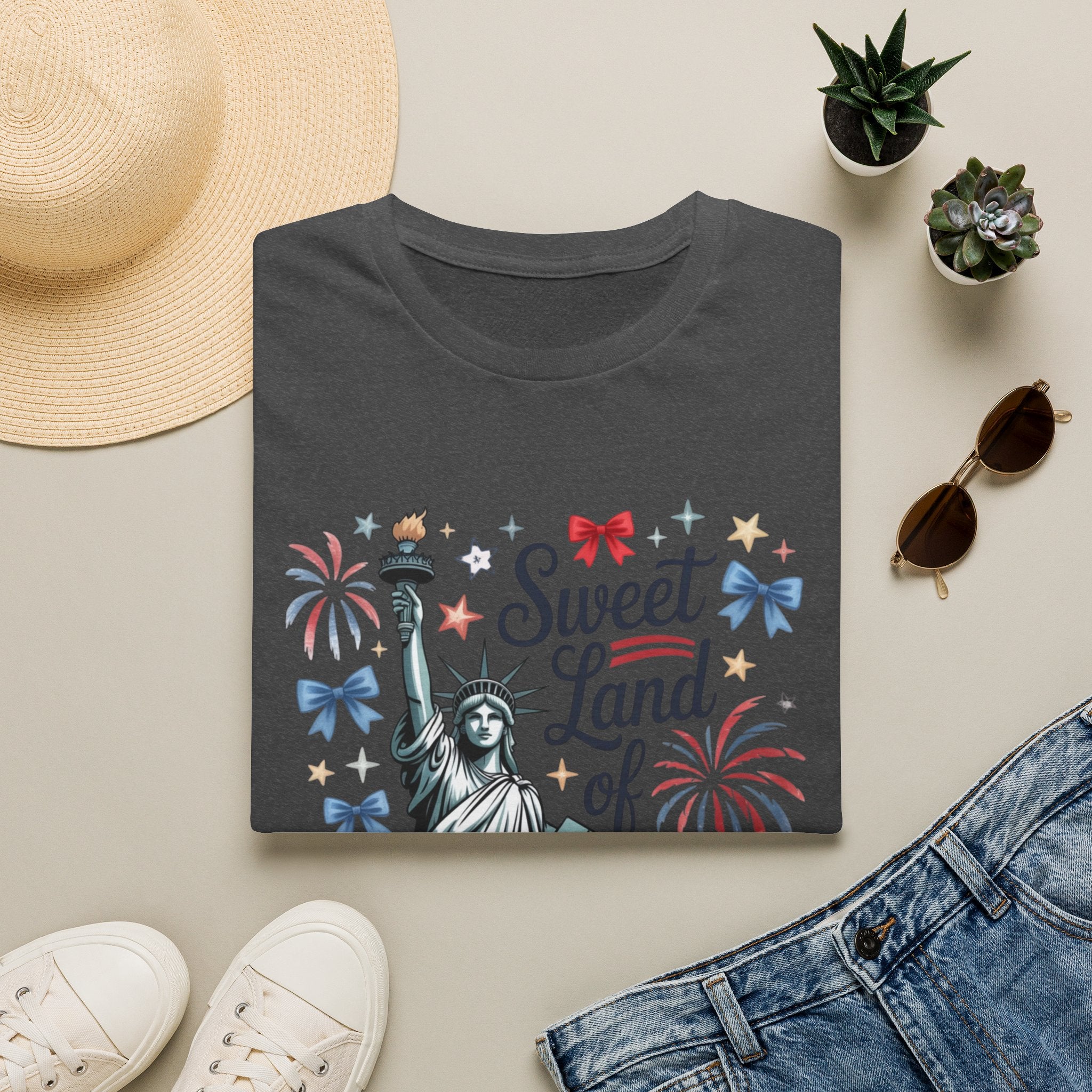 Sweet Land of Liberty T-Shirt — Patriotic Statue of Liberty 4th of July Tee