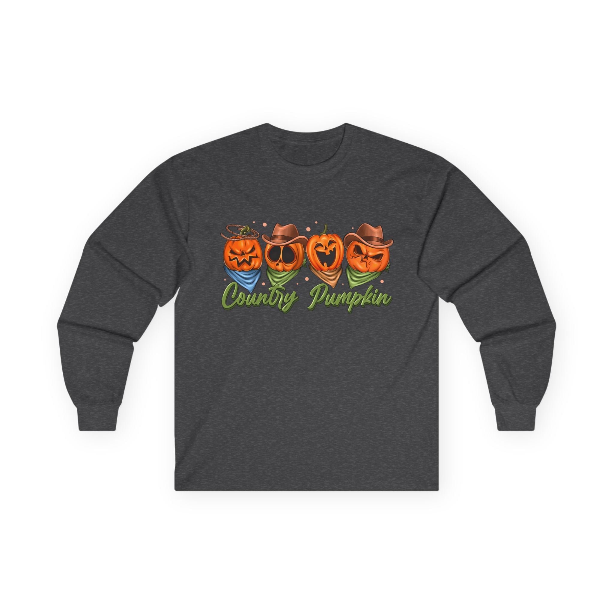 'Country Pumpkins' Jack-O'-Lantern Graphic Long Sleeve Tee