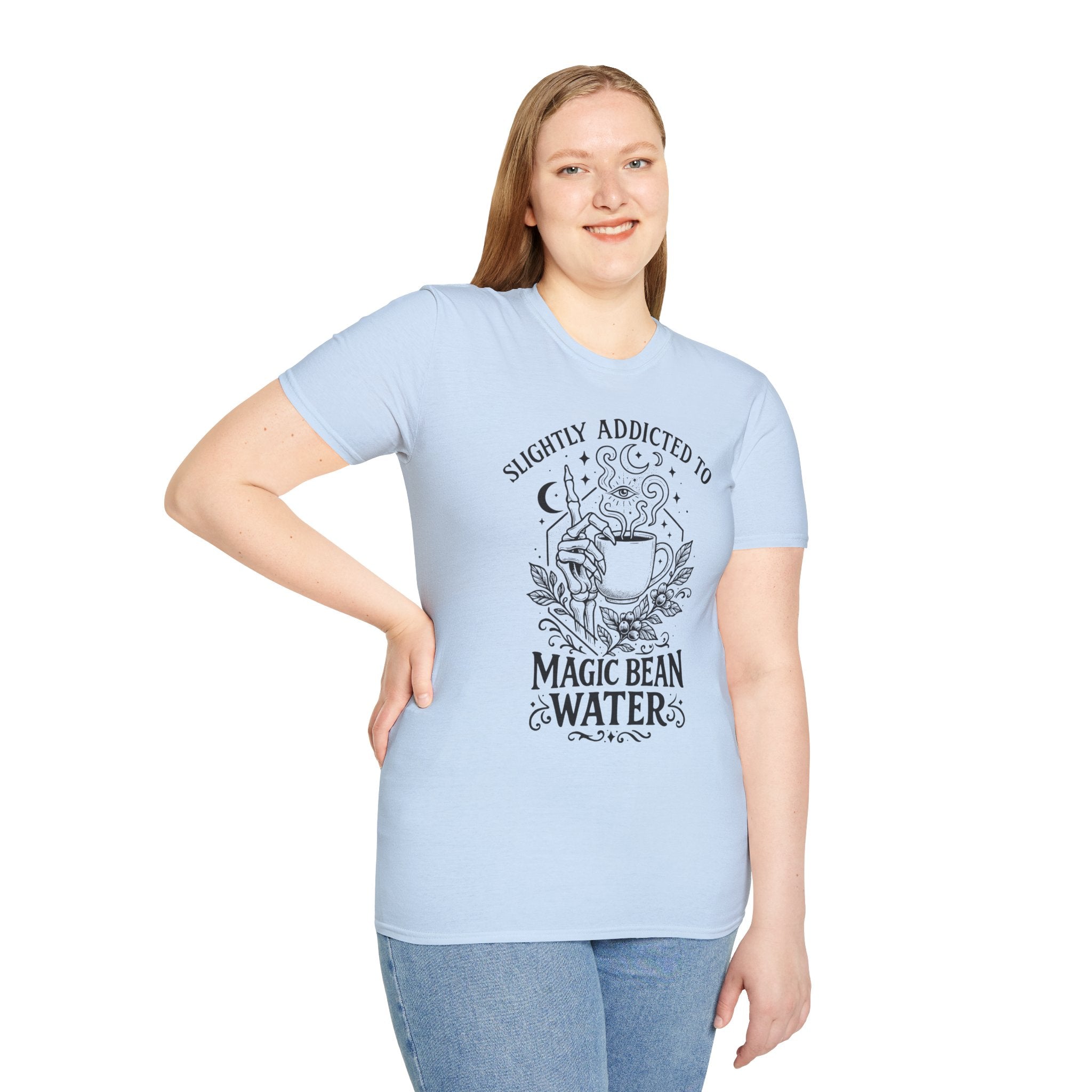 “Slightly Addicted to Magic Bean Water” Coffee Lover Tee