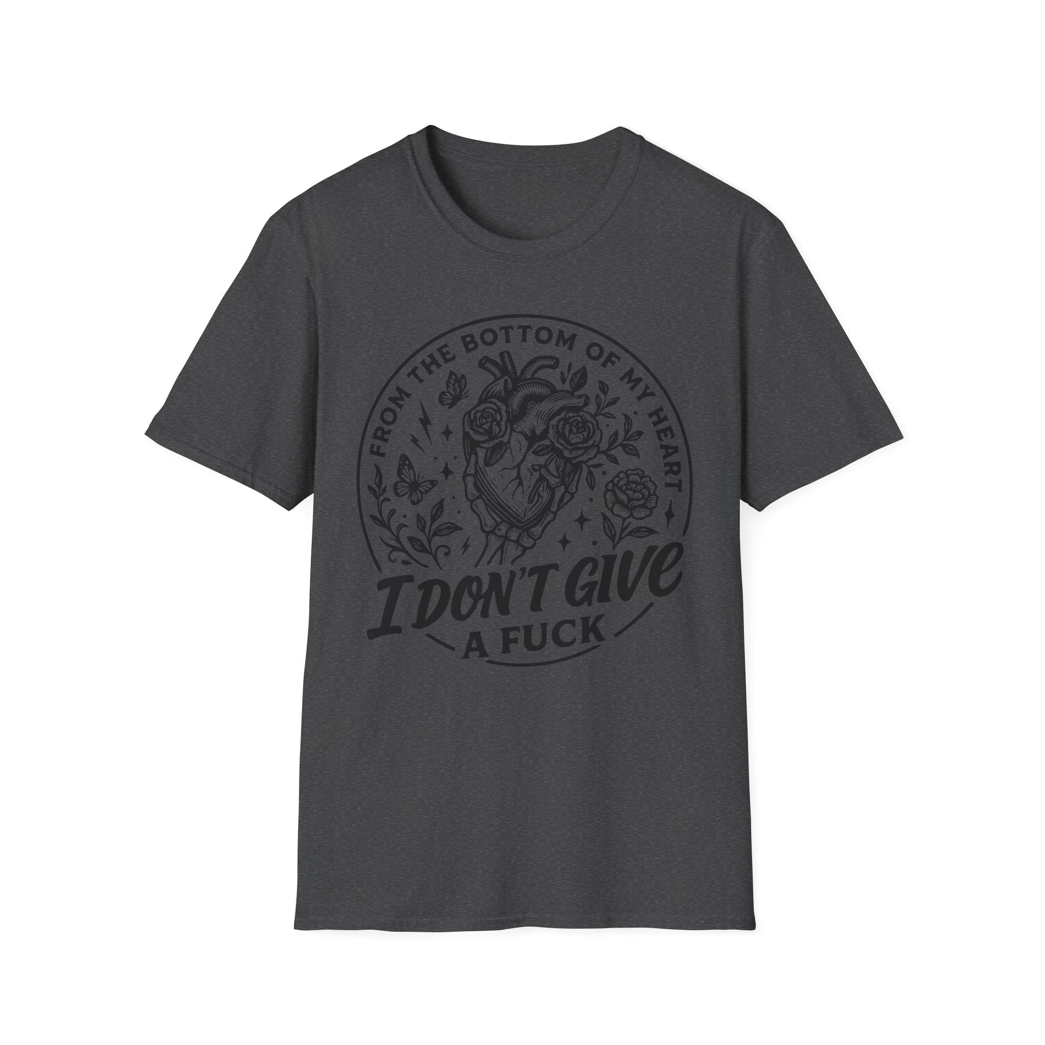 I Don't Give a F*ck T-Shirt — Heart & Roses Graphic Tee