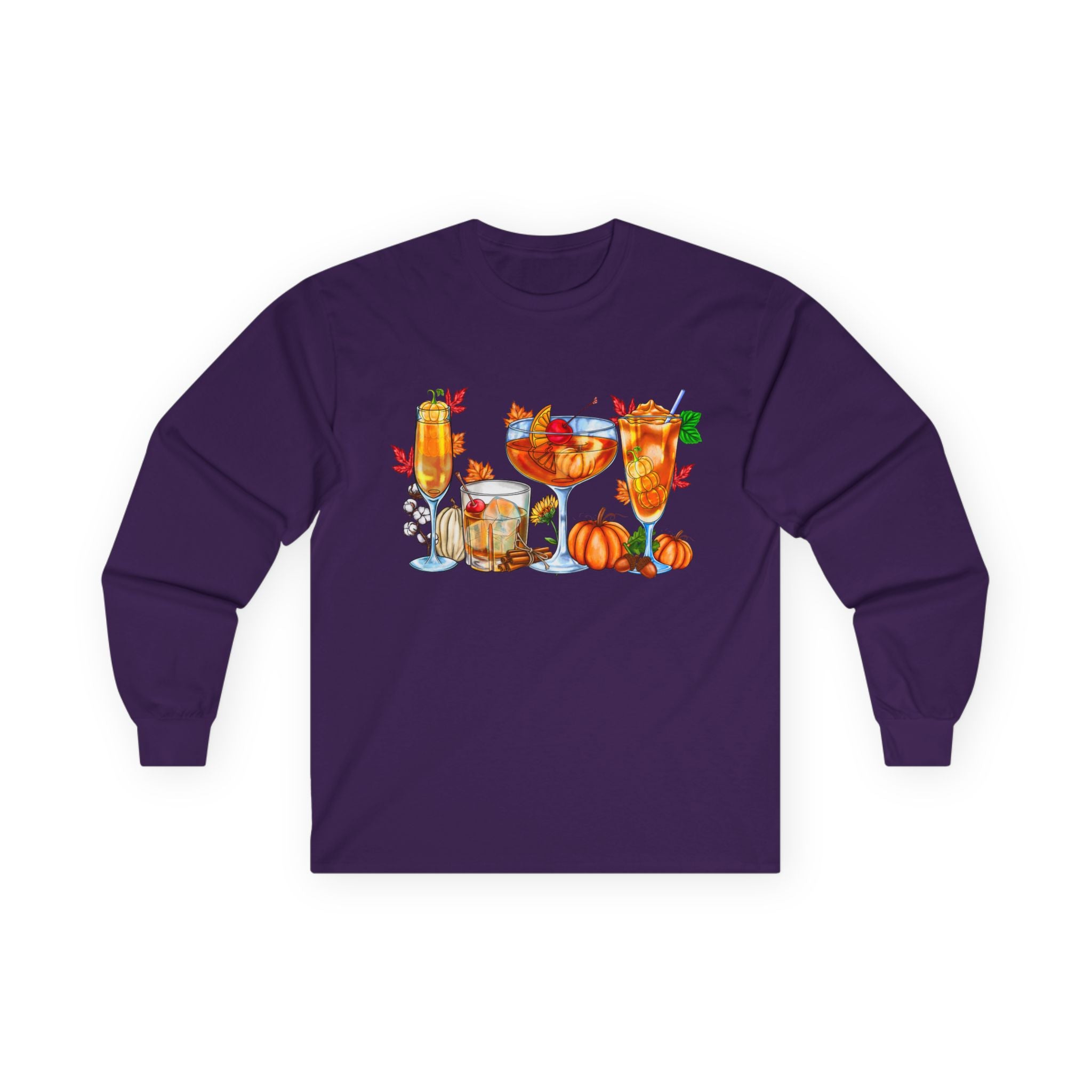 Fall Harvest Pumpkin Spice & Cozy Autumn Drinks Long Sleeve Tee