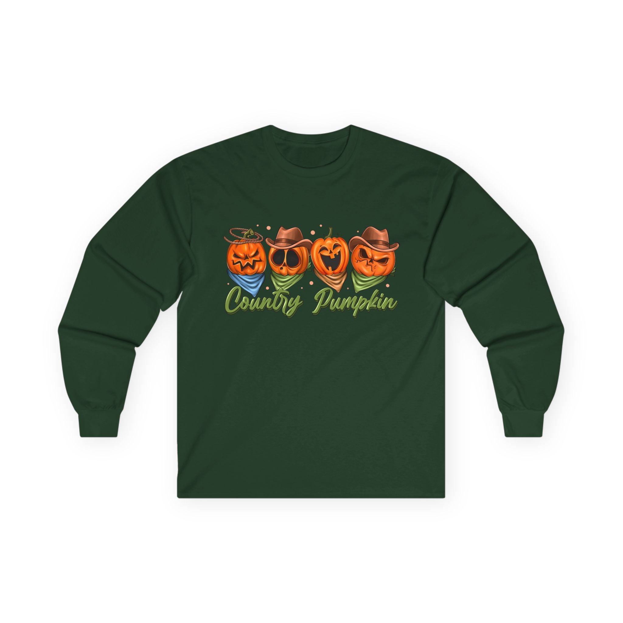 'Country Pumpkins' Jack-O'-Lantern Graphic Long Sleeve Tee