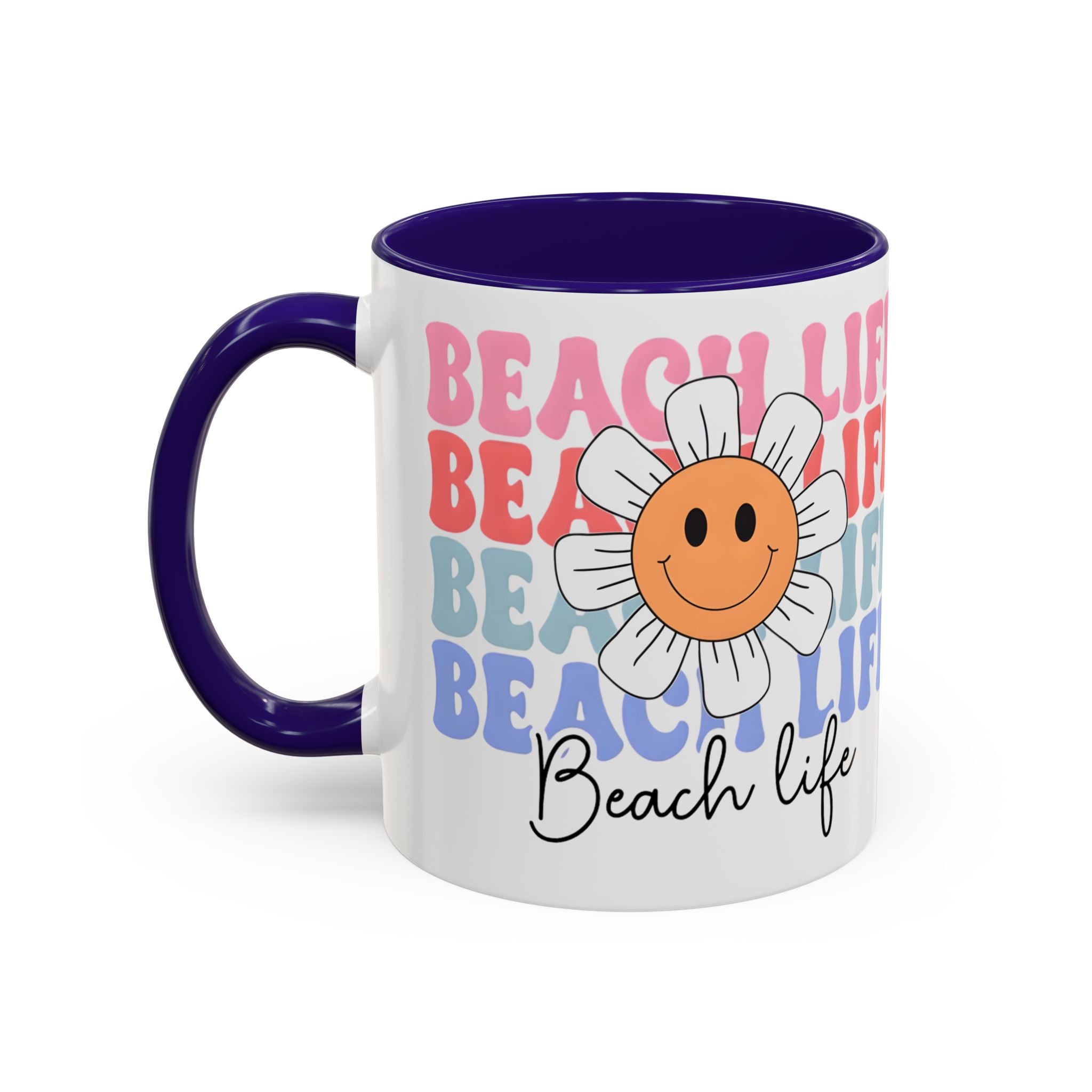 Retro Daisy "Life" Colorful Coffee Mug (11oz & 15oz)
