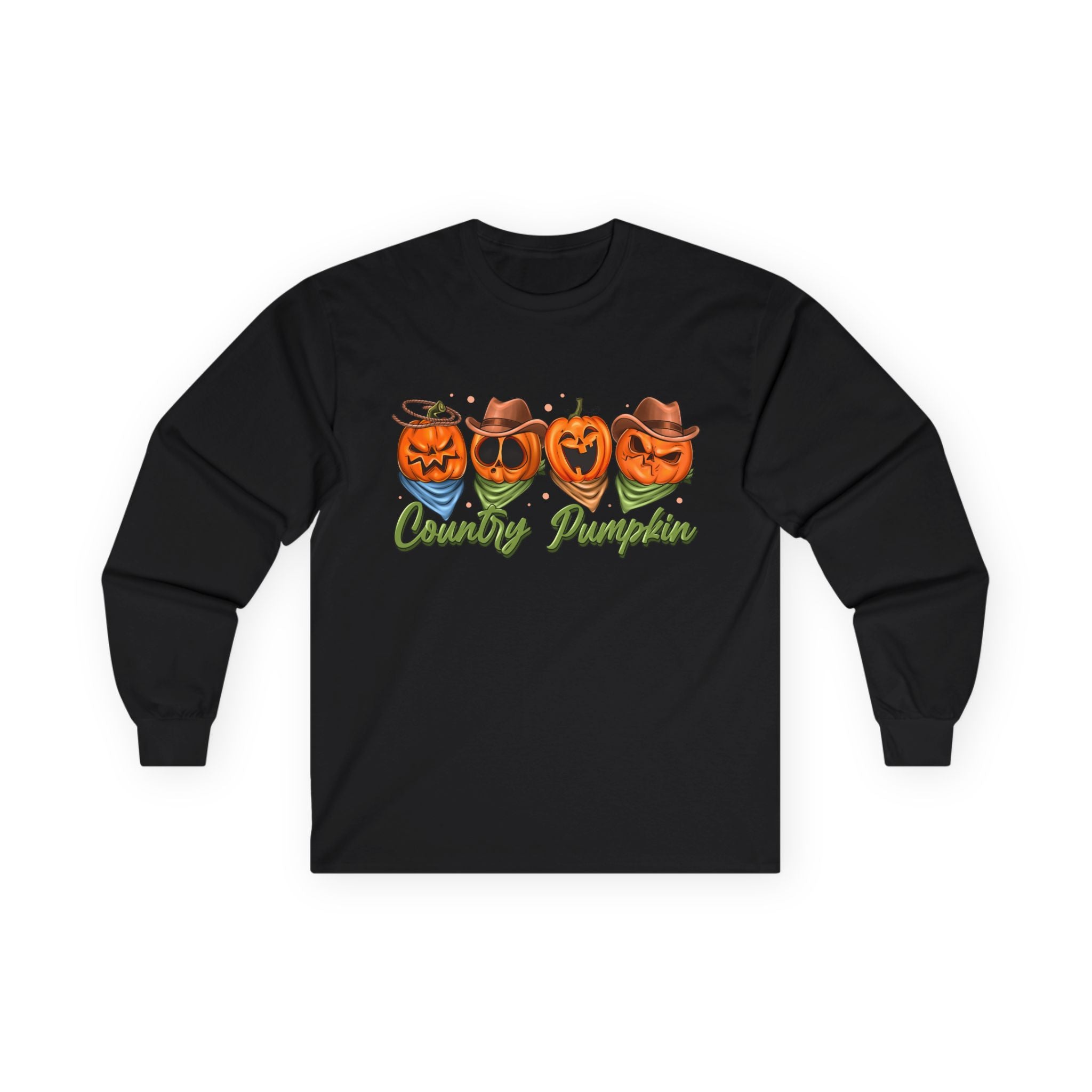 'Country Pumpkins' Jack-O'-Lantern Graphic Long Sleeve Tee