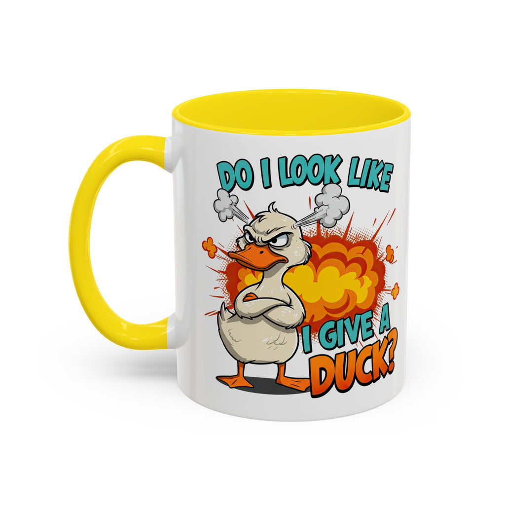 “Do I Look Like I Have A Duck?” Coffee Mug -Accent Ceramic Mug