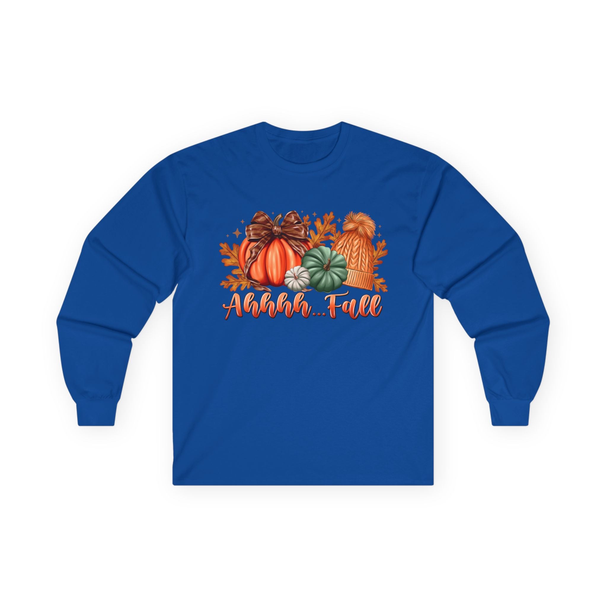"Aahh... Fall" Fall Pumpkins Cozy Autumn Long Sleeve Tee