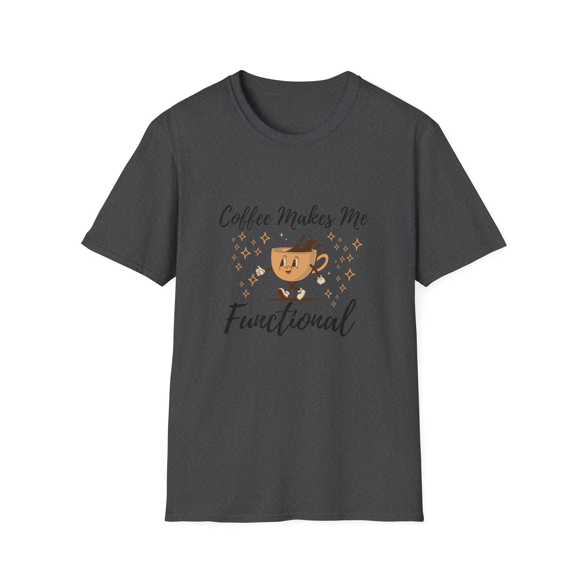 "Coffee Makes Me Functional" T-Shirt-for Coffee Lovers Coffee Mug Graphic Tee