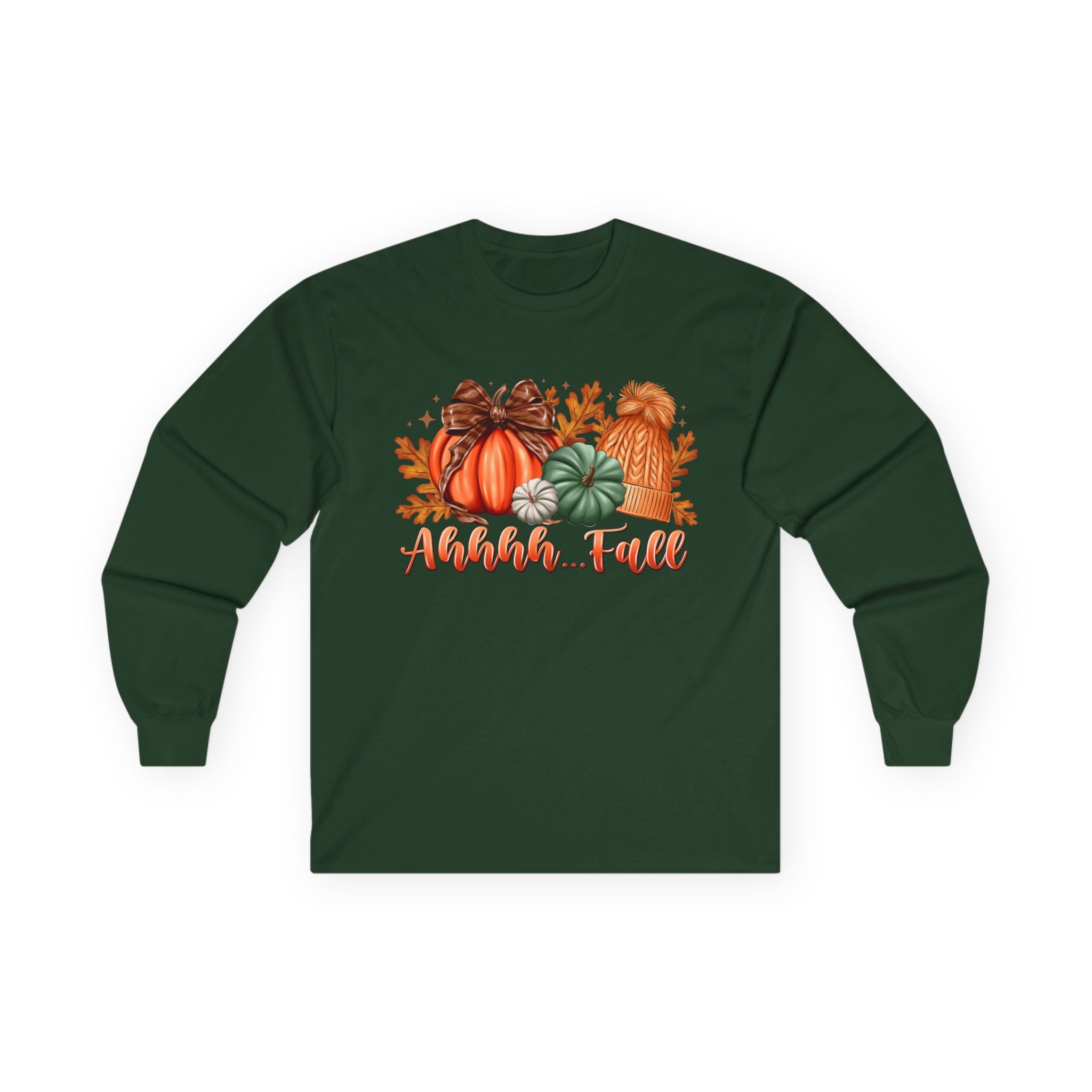 "Aahh... Fall" Fall Pumpkins Cozy Autumn Long Sleeve Tee