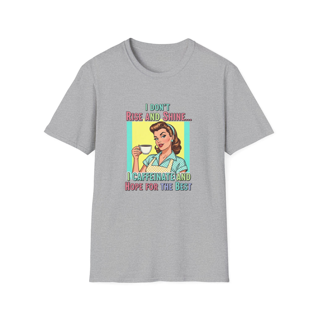 "I Don’t Rise and Shine I Caffeinate" - Retro Coffee Tee