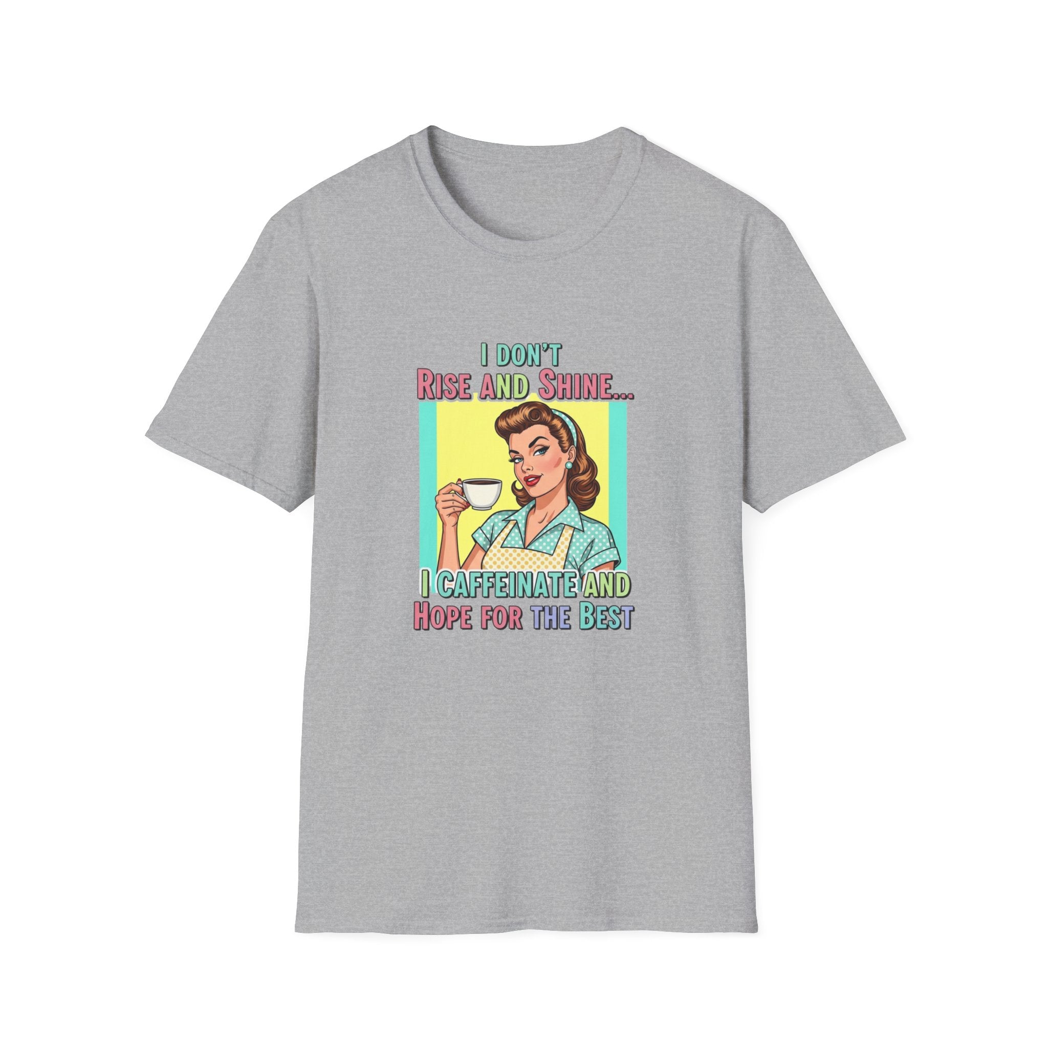 "I Don’t Rise and Shine I Caffeinate" - Retro Coffee Tee