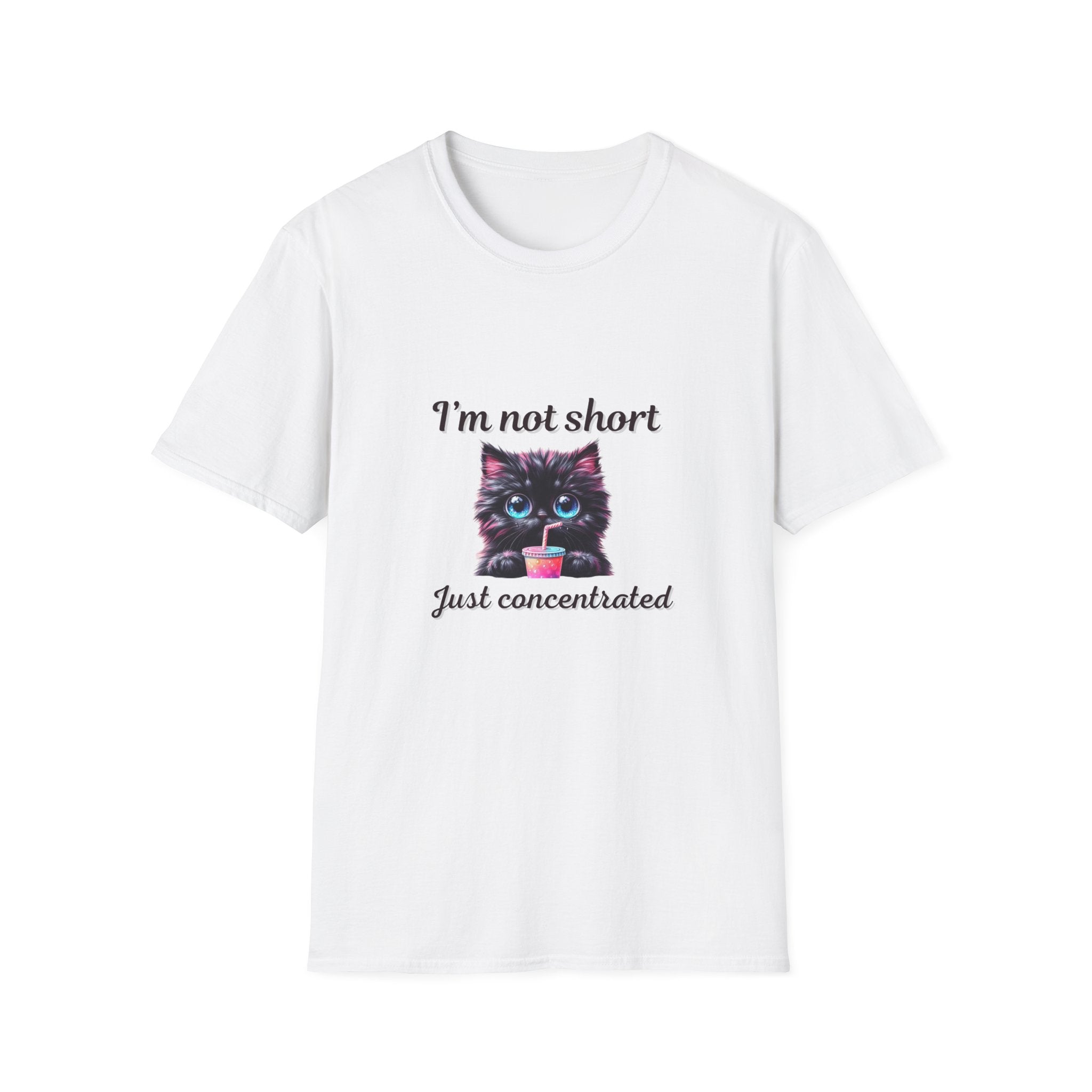 "I'm Not Short, Just Concentrated" Cute Cat Graphic Tee