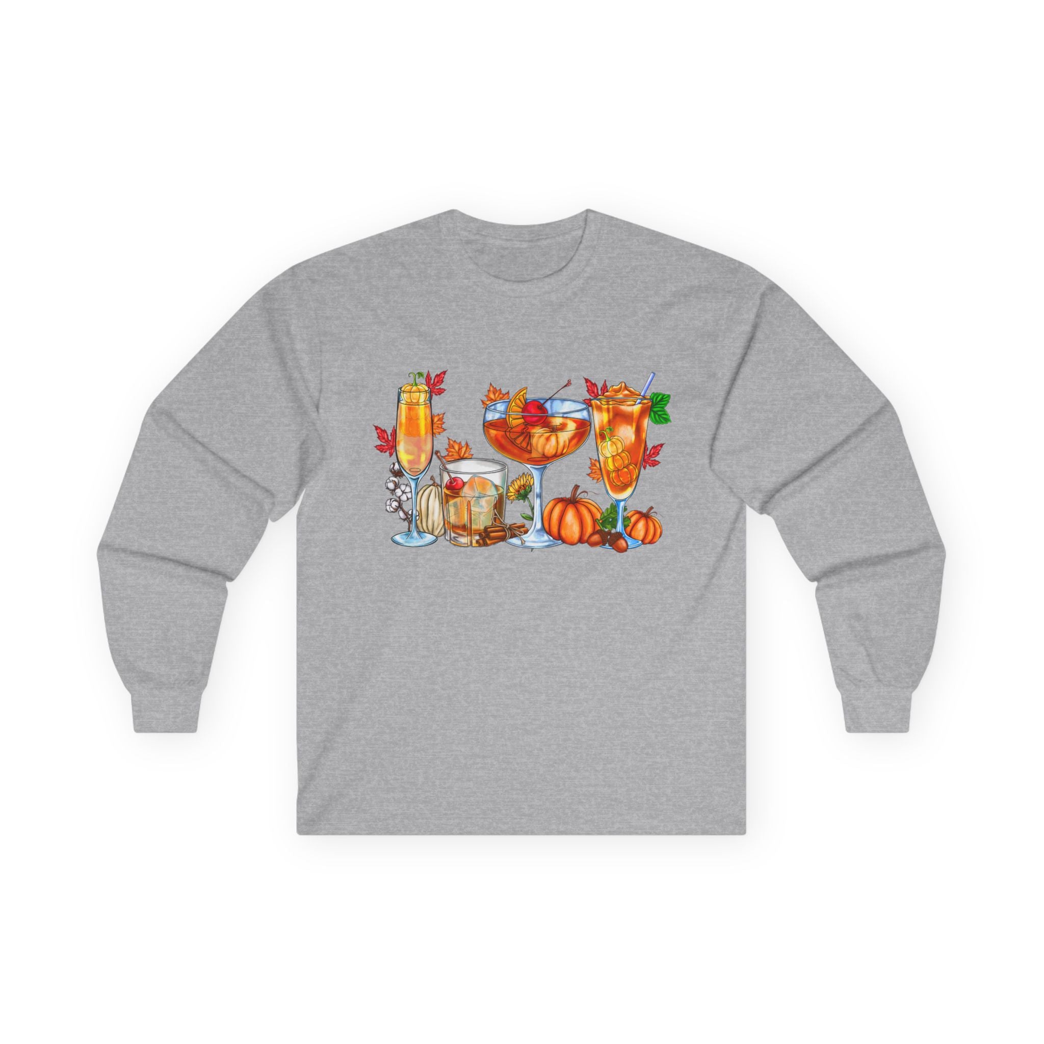 Fall Harvest Pumpkin Spice & Cozy Autumn Drinks Long Sleeve Tee