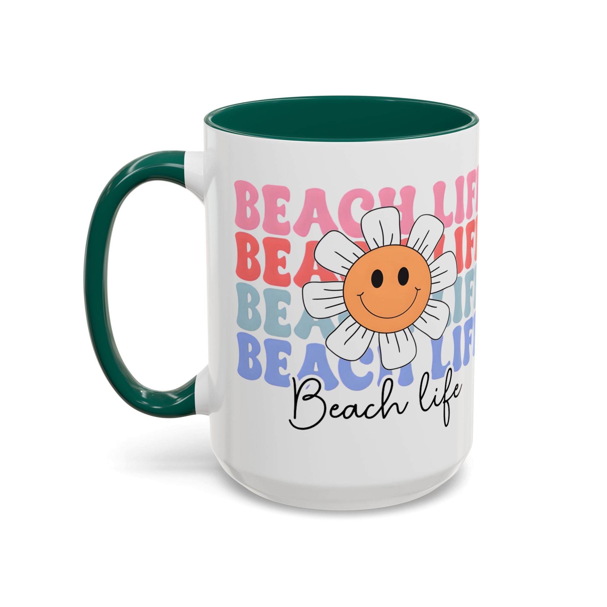 Retro Daisy "Life" Colorful Coffee Mug (11oz & 15oz)