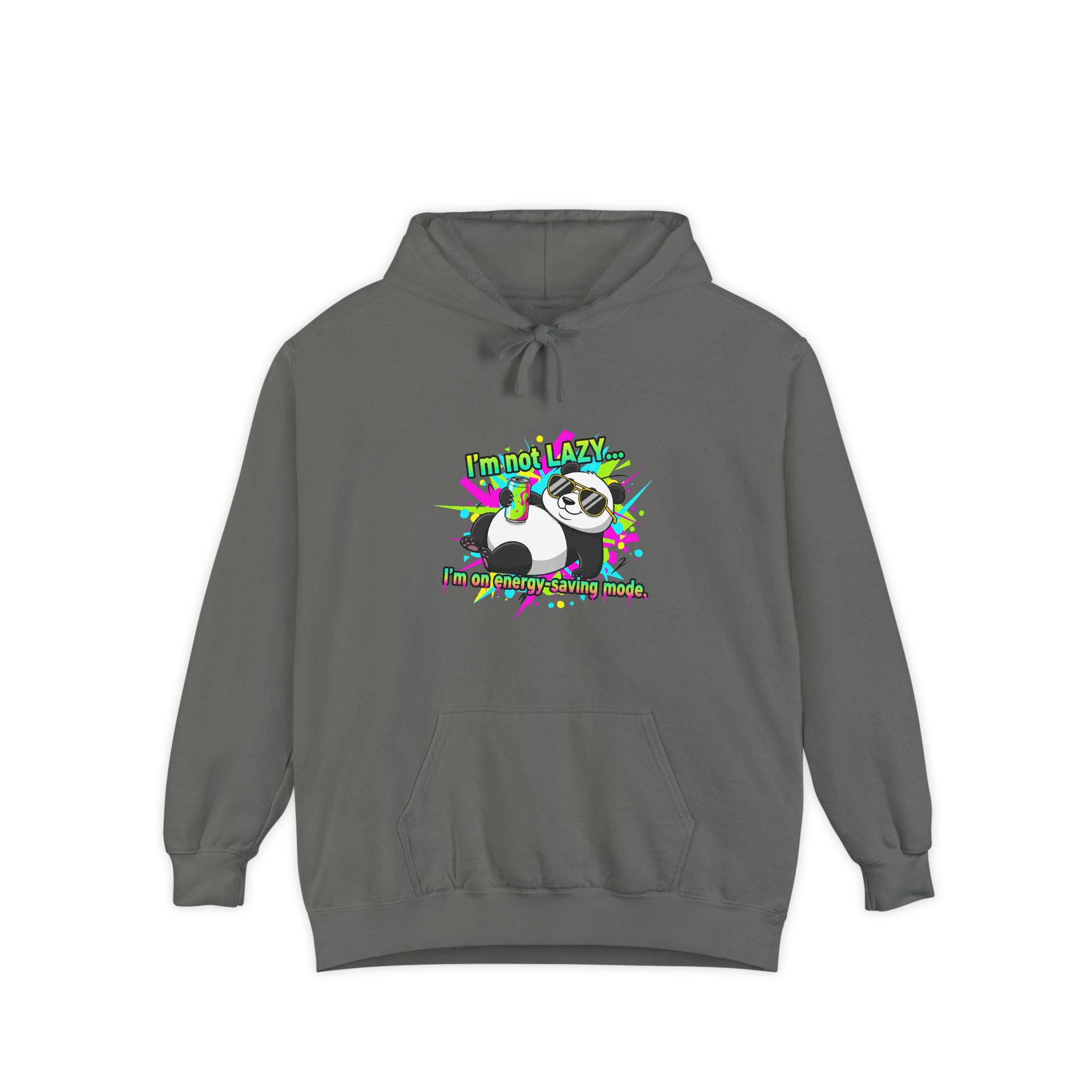 "I'm Not Lazy, I'm on Energy Saving Mode" Graphic Pullover-Panda Dance Hoodie