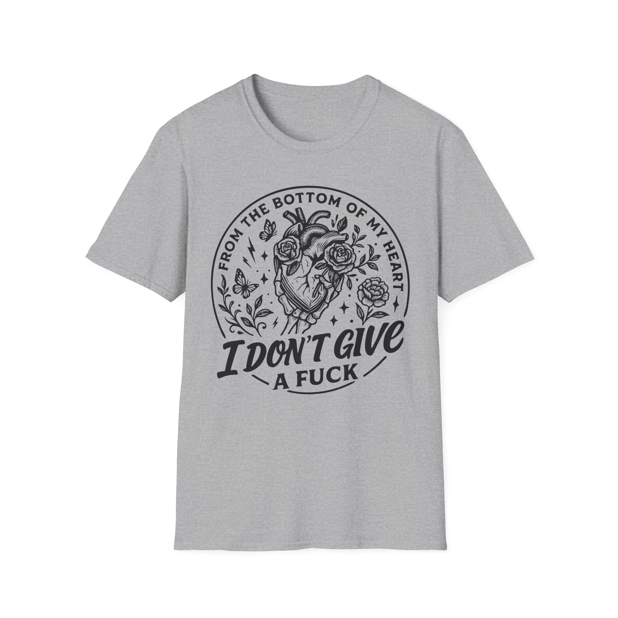 I Don't Give a F*ck T-Shirt — Heart & Roses Graphic Tee