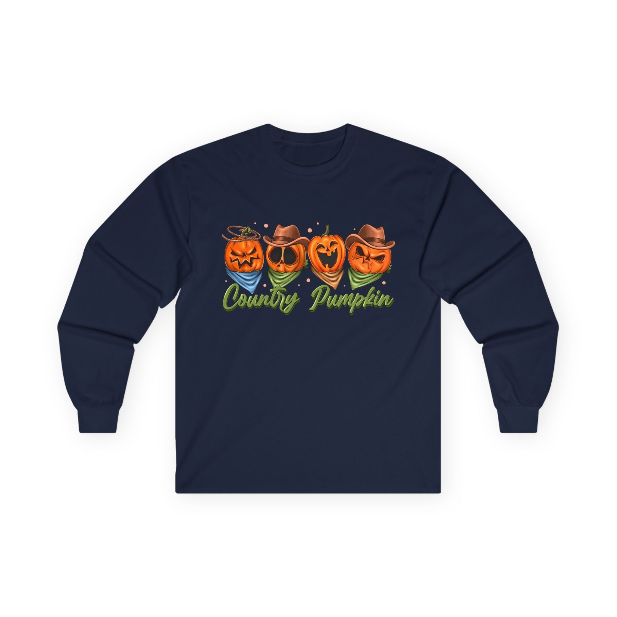 'Country Pumpkins' Jack-O'-Lantern Graphic Long Sleeve Tee