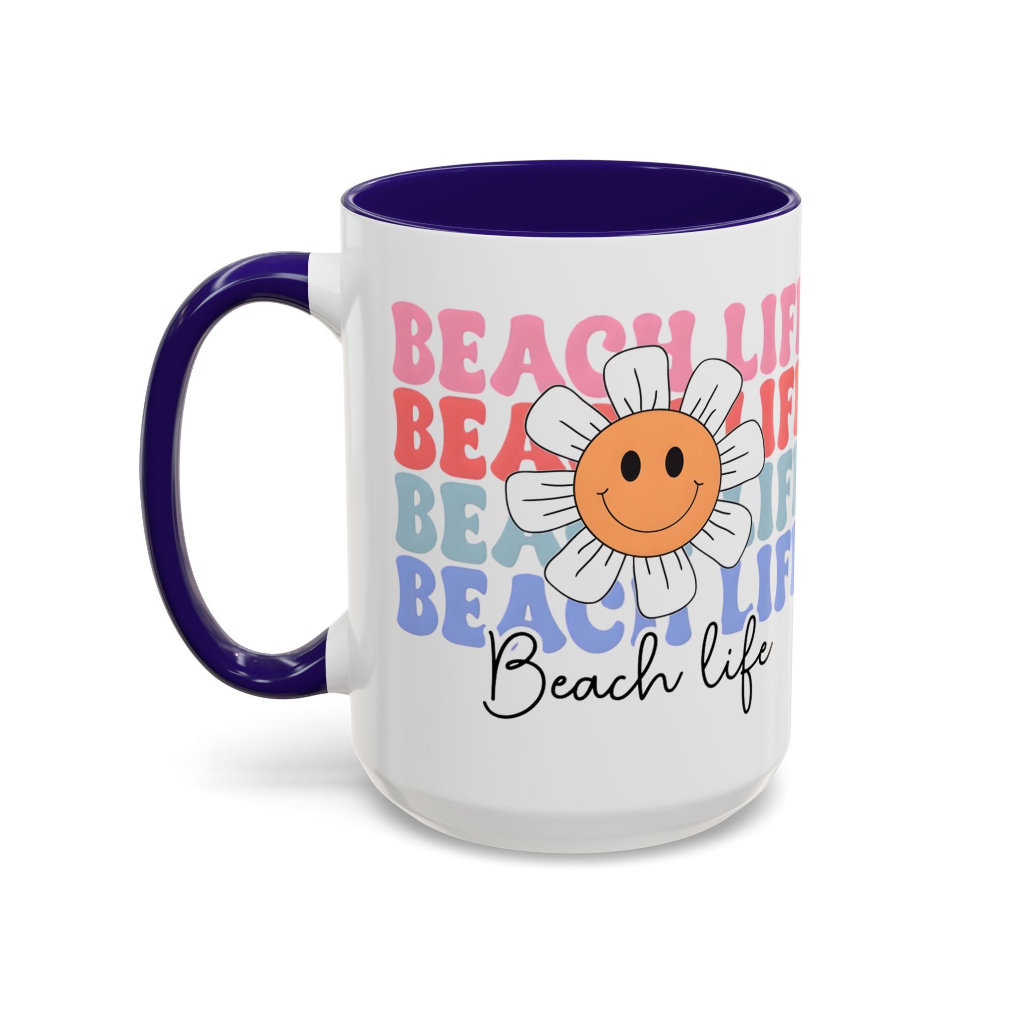 Retro Daisy "Life" Colorful Coffee Mug (11oz & 15oz)