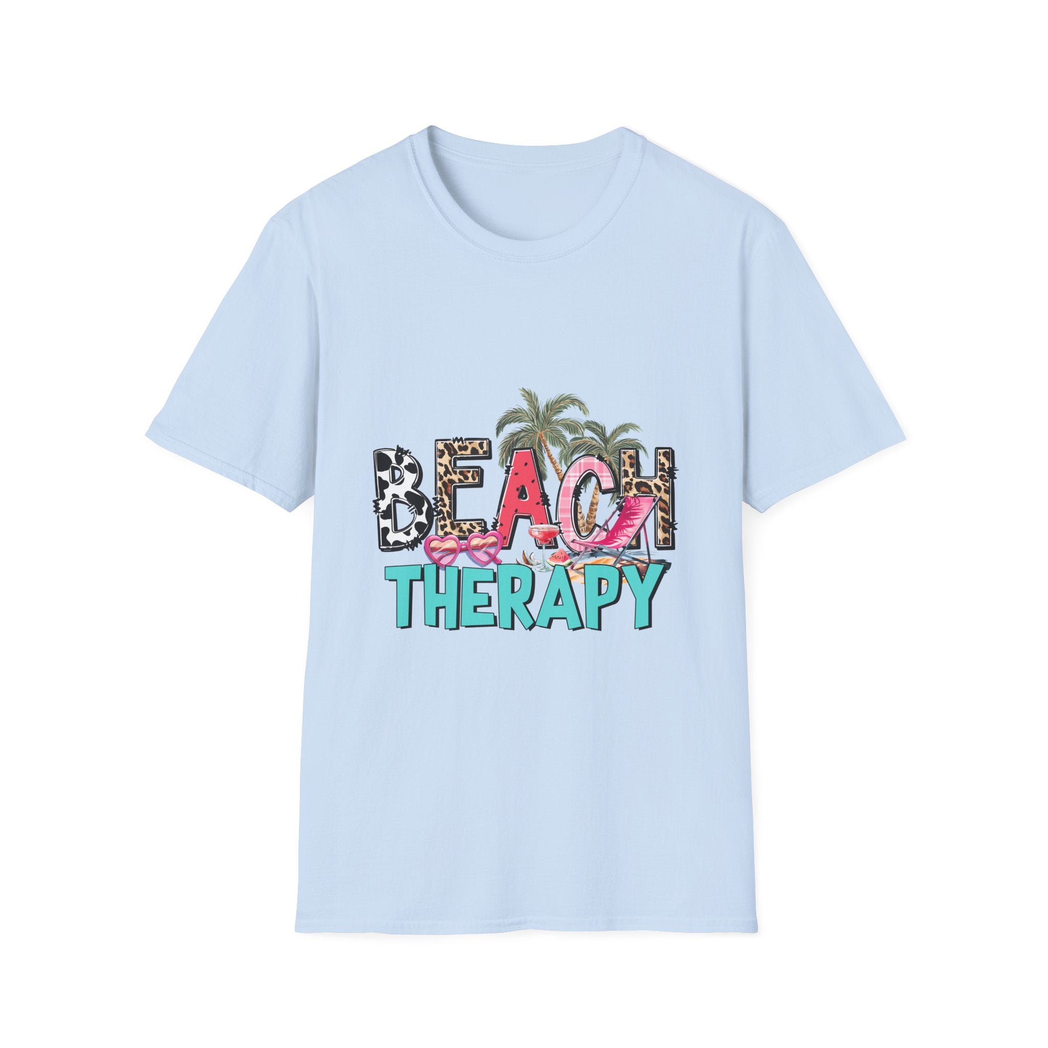 Beach Therapy Palm Trees & Leopard Print Summer Tee