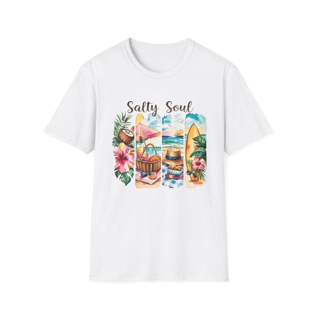 Salty Soul Beach Tropical Surf Graphic Tee