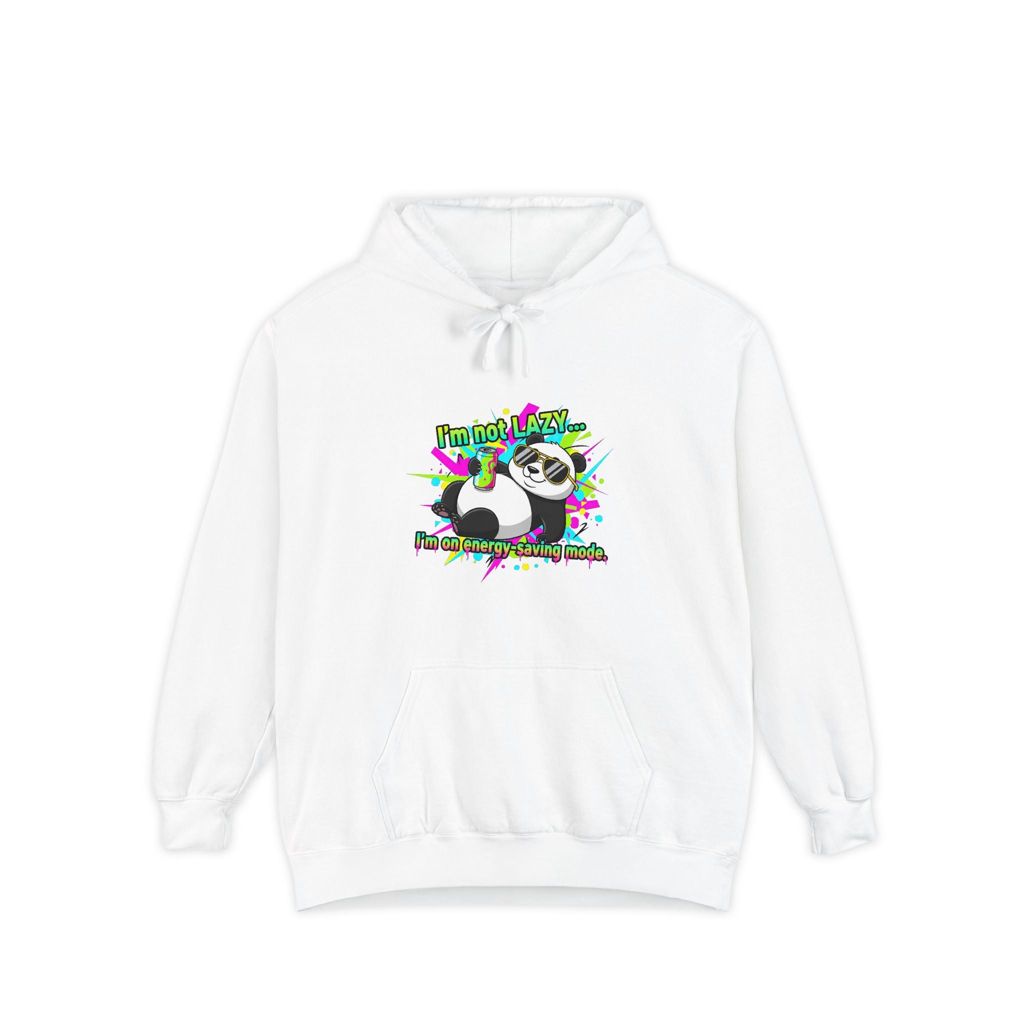 "I'm Not Lazy, I'm on Energy Saving Mode" Graphic Pullover-Panda Dance Hoodie