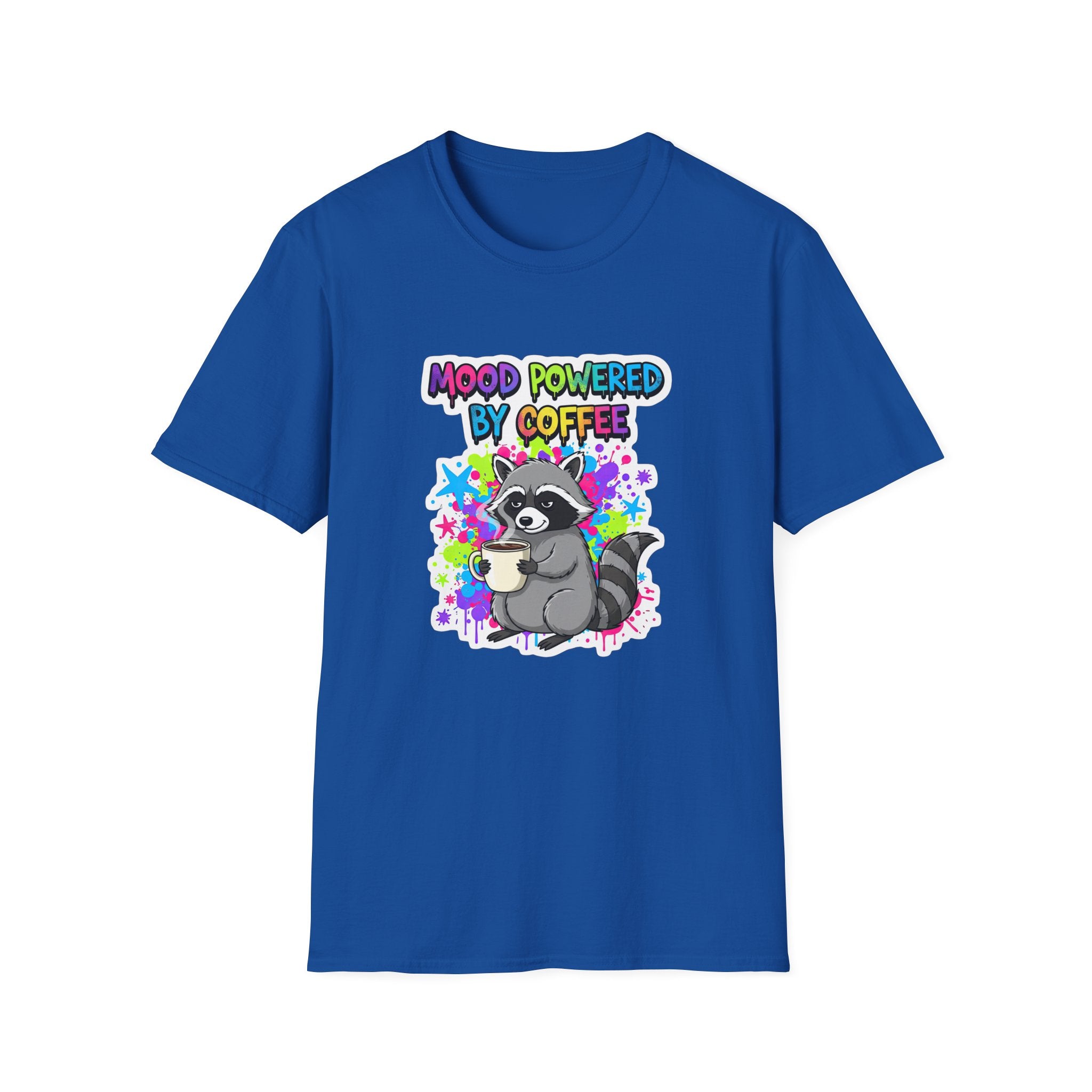 "Mood Powered by Coffee"- Raccoon T-Shirt