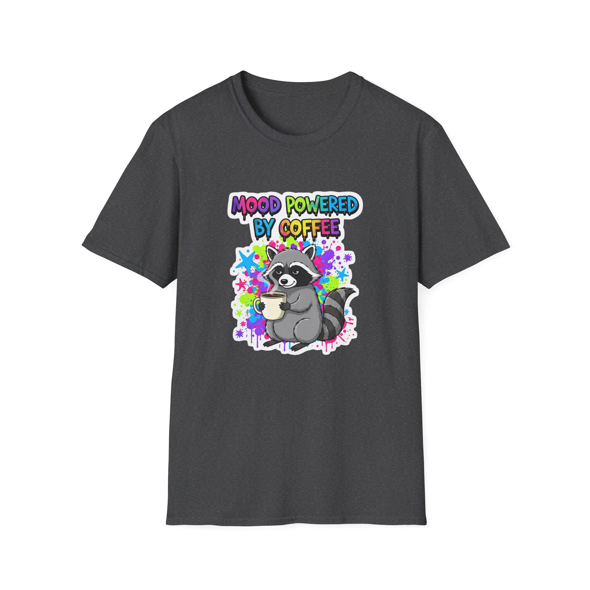 "Mood Powered by Coffee"- Raccoon T-Shirt