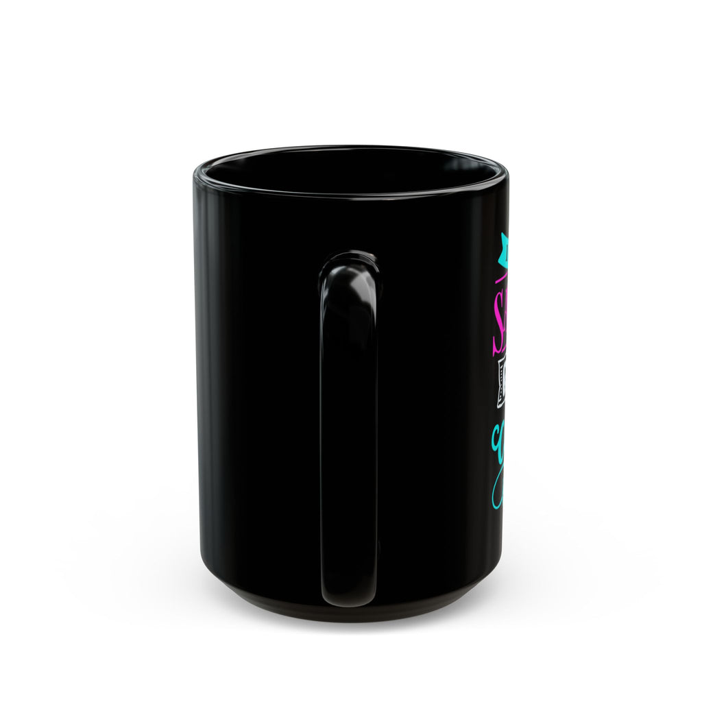 "If Only Sarcasm Burned Calories" Colorful Feminism Design Black Ceramic Mug (11oz & 15oz)