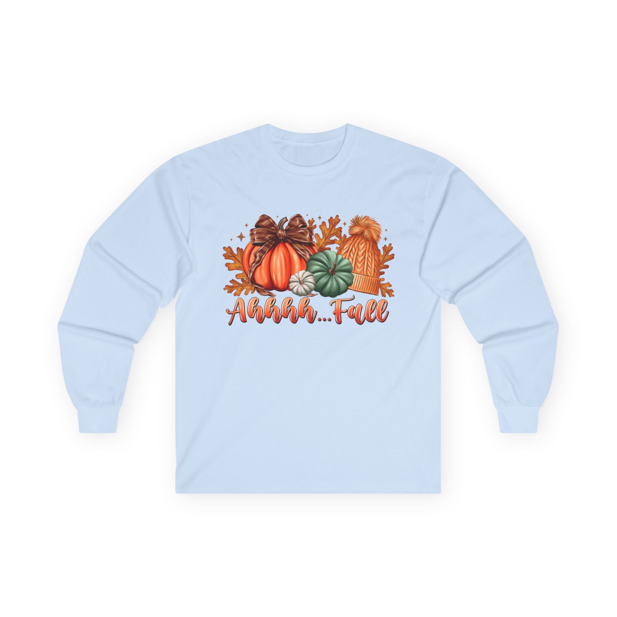 "Aahh... Fall" Fall Pumpkins Cozy Autumn Long Sleeve Tee