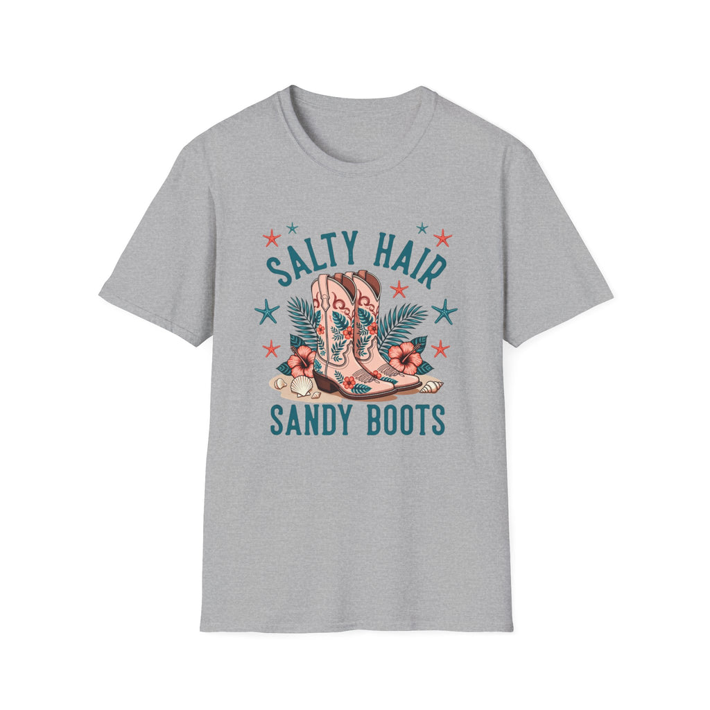 "Salty Hair Sandy Boots" Beach Surf & Summer Vibes Graphic Tee