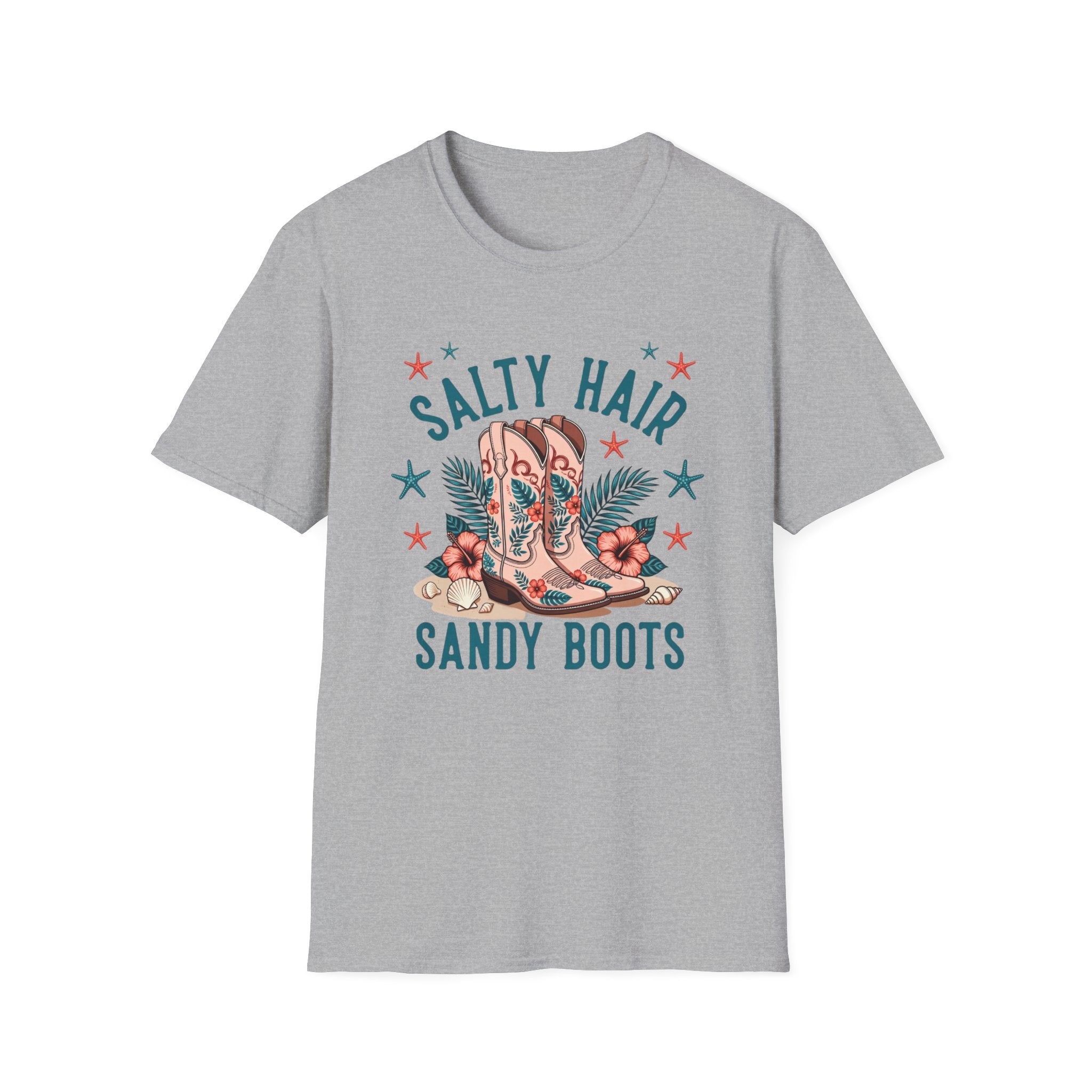 "Salty Hair Sandy Boots" Beach Surf & Summer Vibes Graphic Tee
