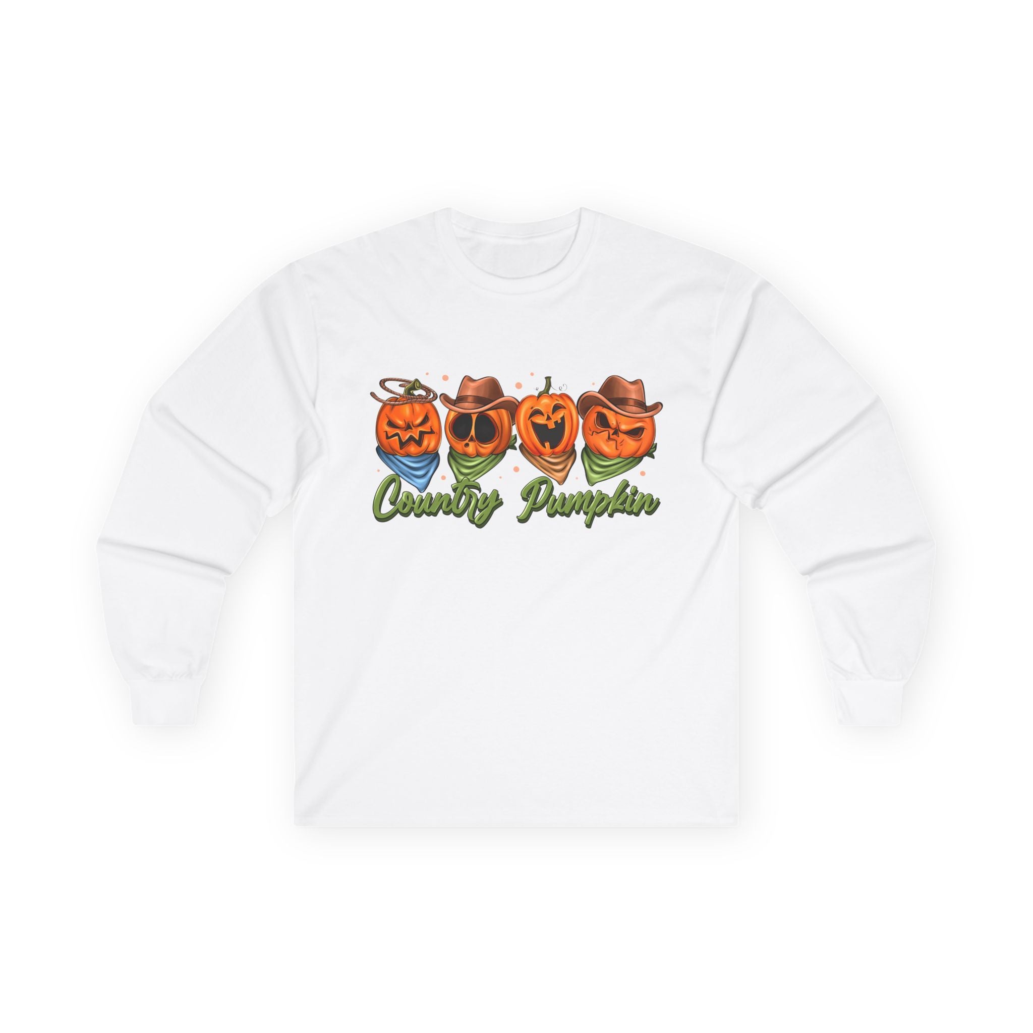 'Country Pumpkins' Jack-O'-Lantern Graphic Long Sleeve Tee