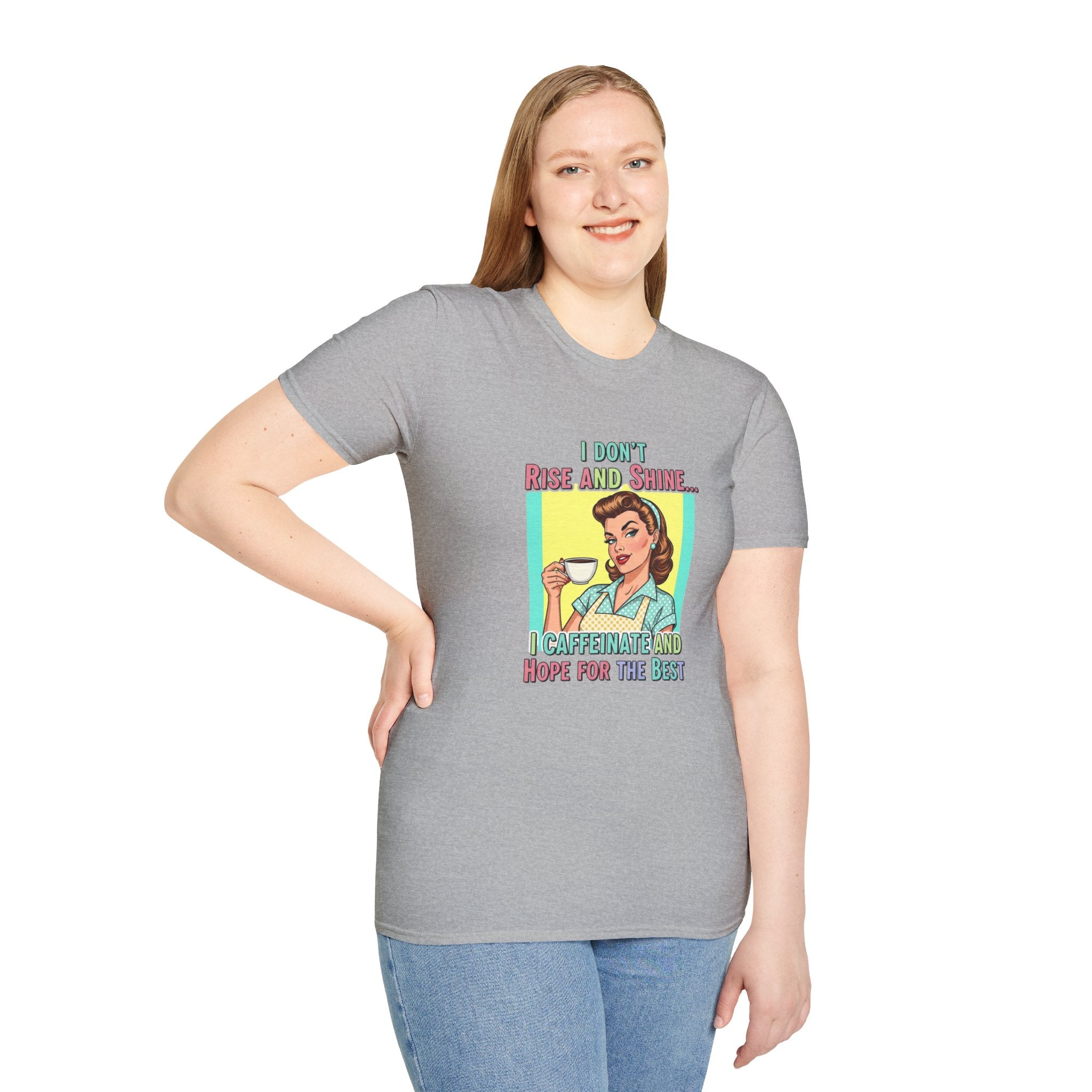 "I Don’t Rise and Shine I Caffeinate" - Retro Coffee Tee