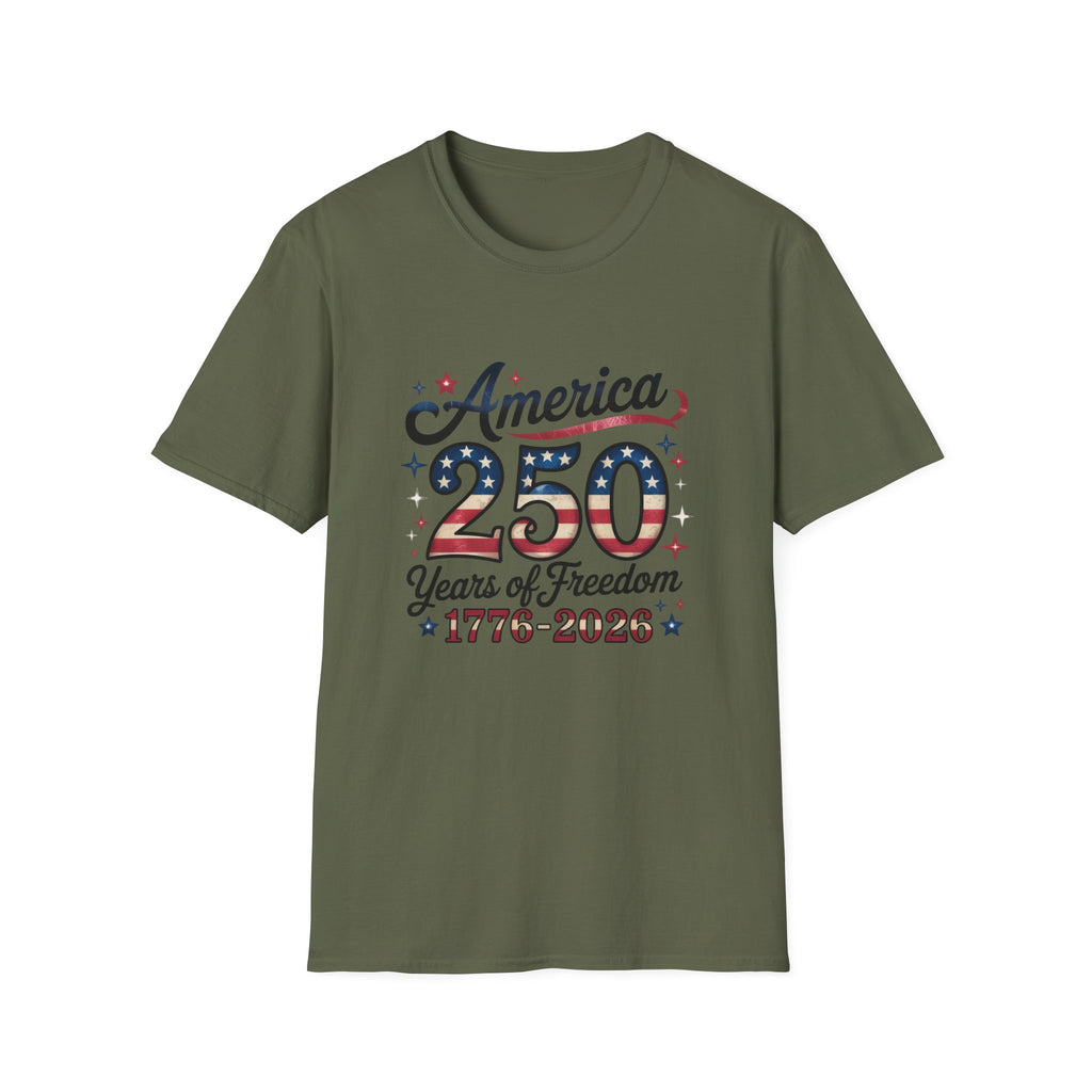 America — 250 Years of Freedom 1776–2026 Patriotic Tee