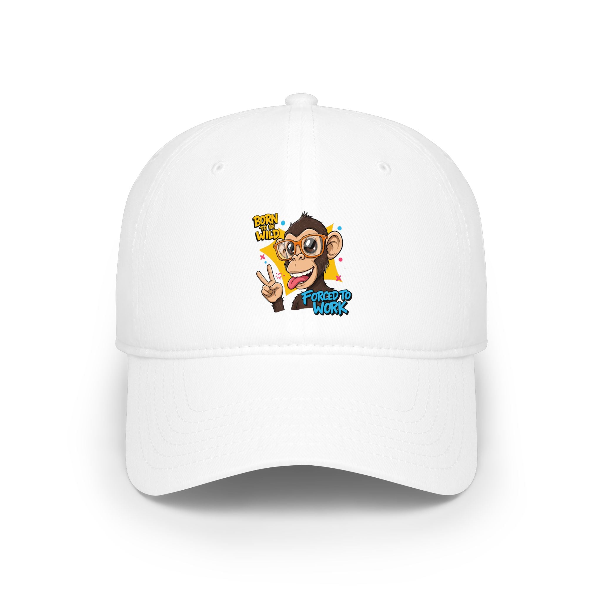 "Born Wild, Fueled by Work" Monkey Graphic Cap – Low Profile Baseball Hat