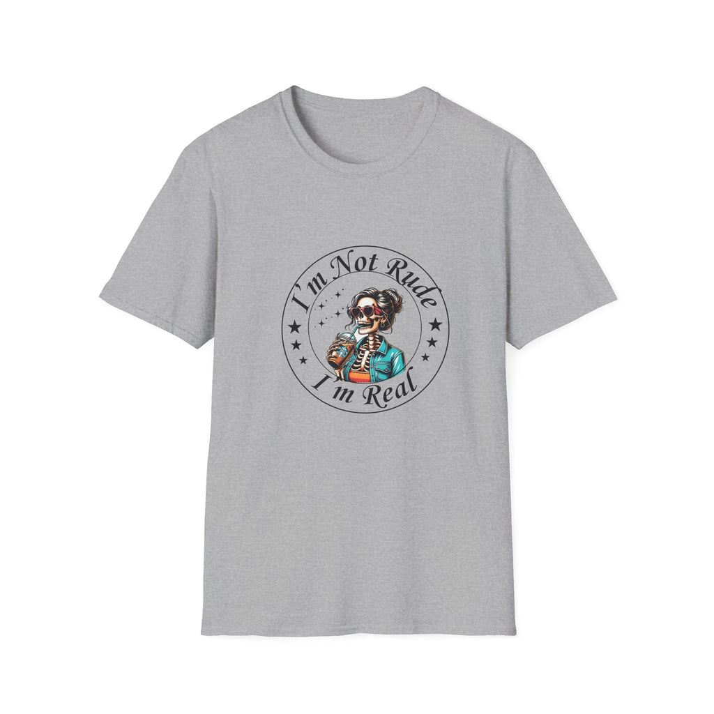 "I’m Not Rude I’m Real" Retro Skull Graphic Tee T-Shirt
