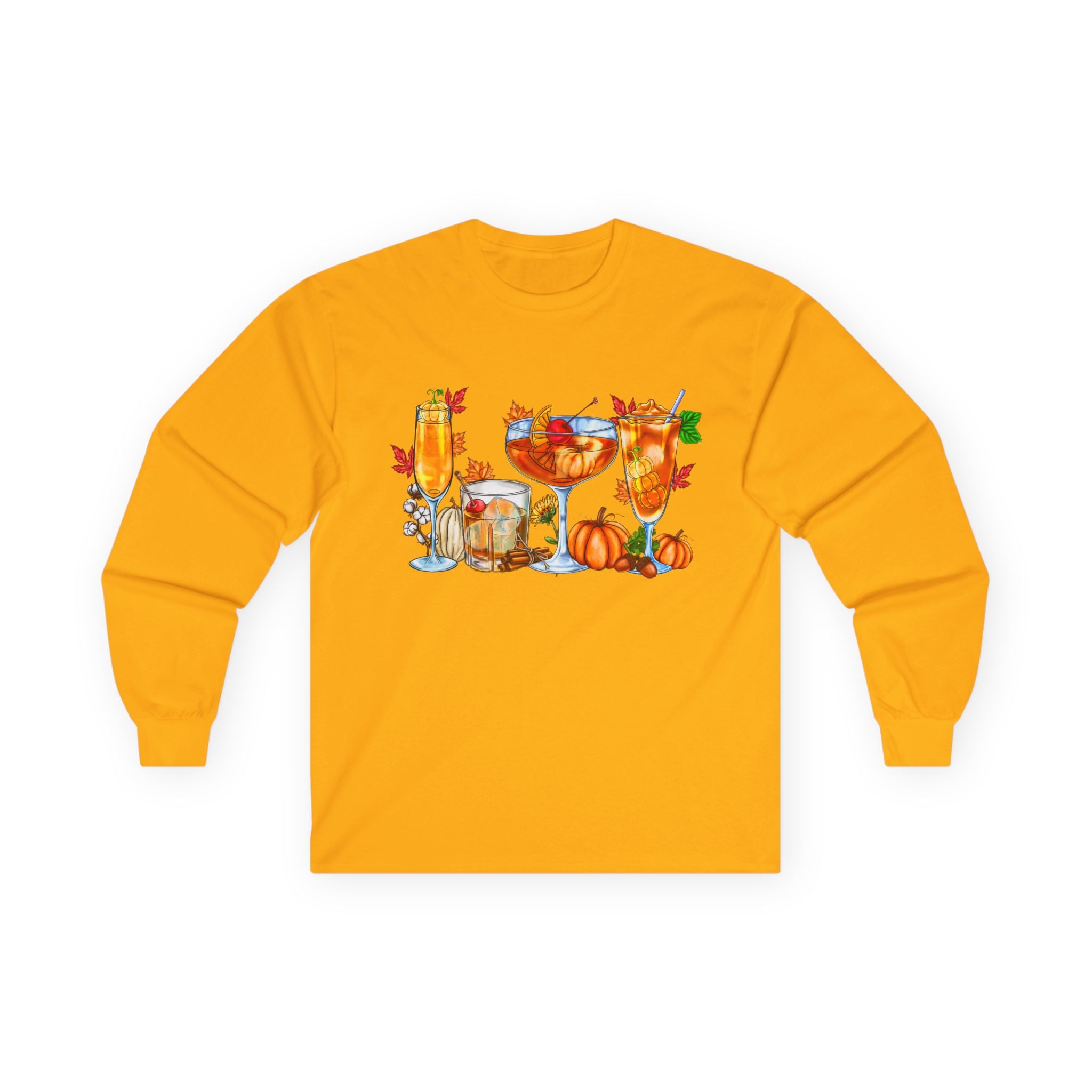 Fall Harvest Pumpkin Spice & Cozy Autumn Drinks Long Sleeve Tee