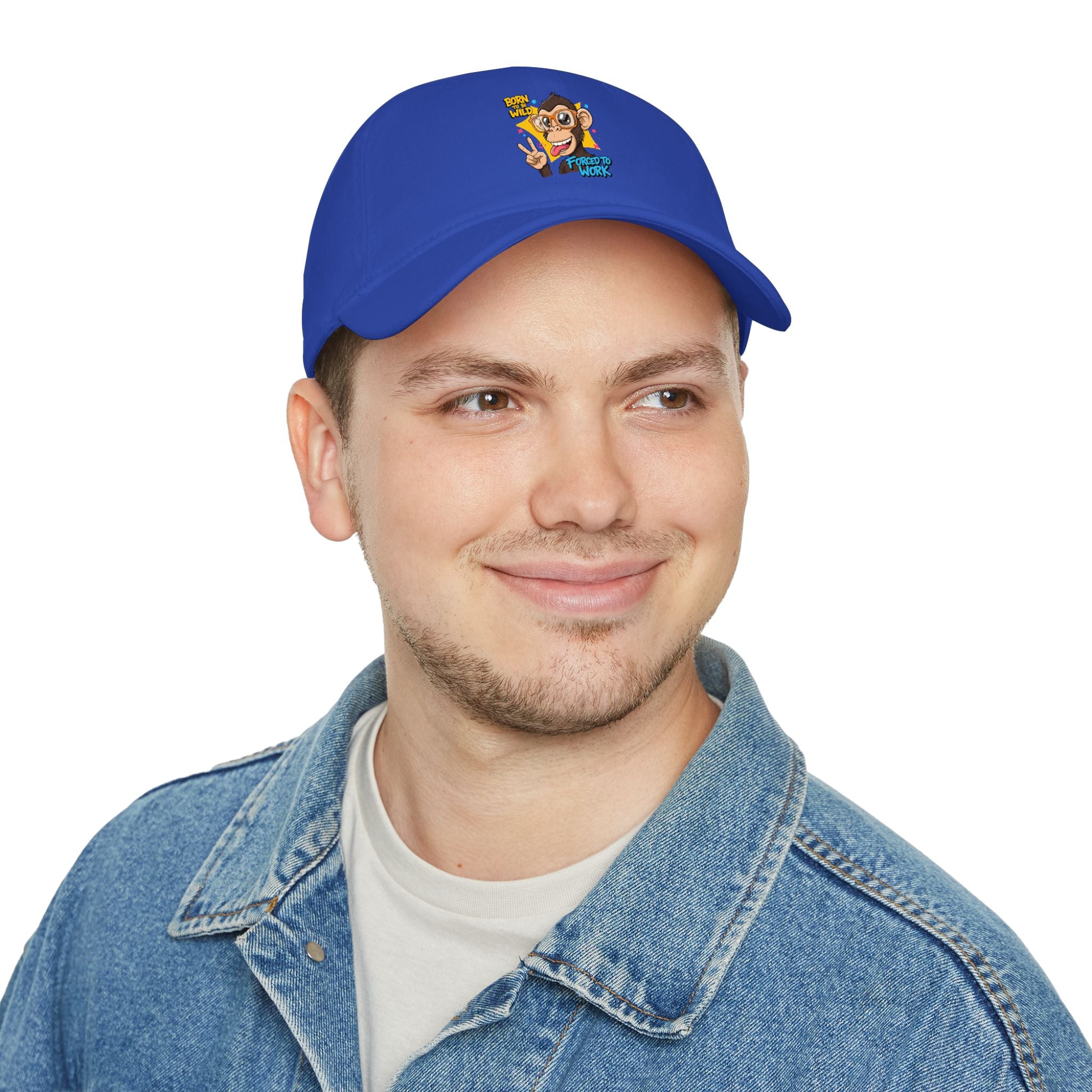 "Born Wild, Fueled by Work" Monkey Graphic Cap – Low Profile Baseball Hat