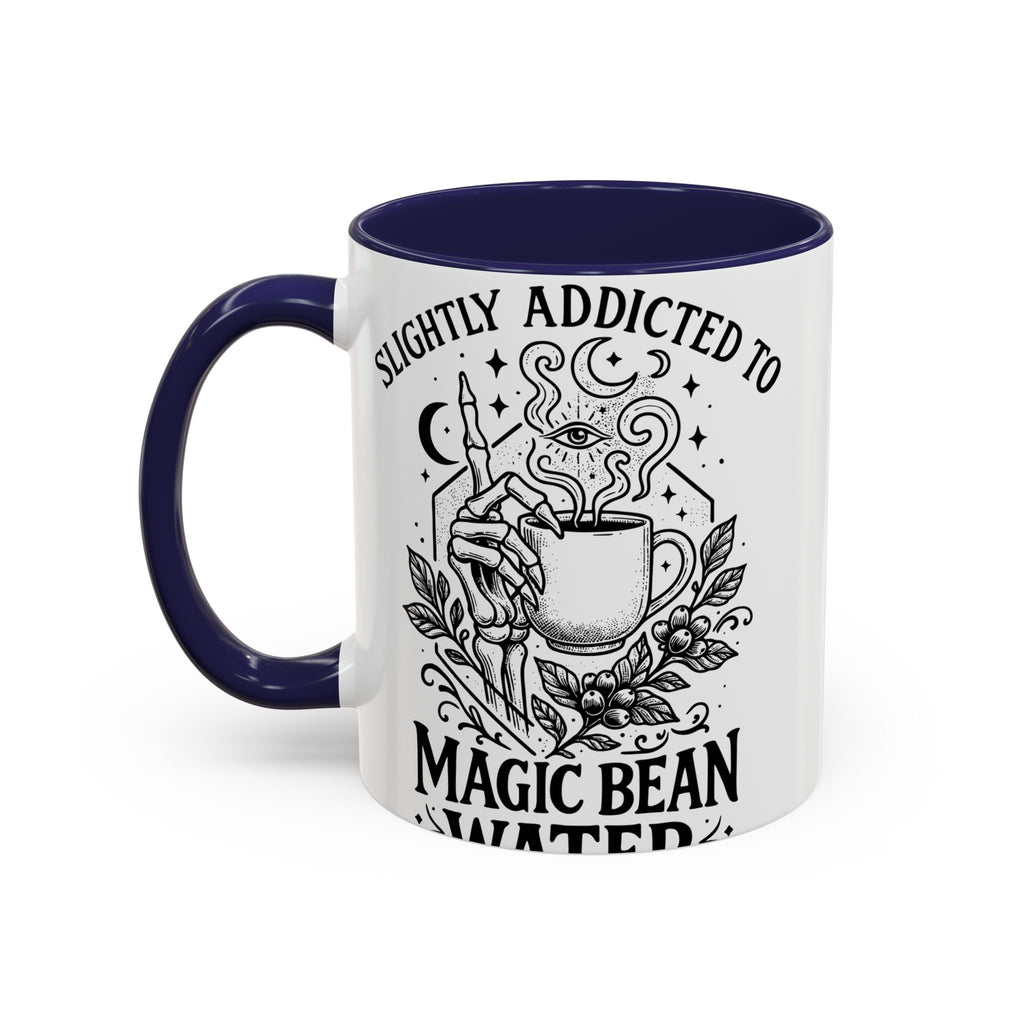 "Slightly Addicted to Magic Bean Water" Floral Accent Coffee Mug – (11/15 oz)