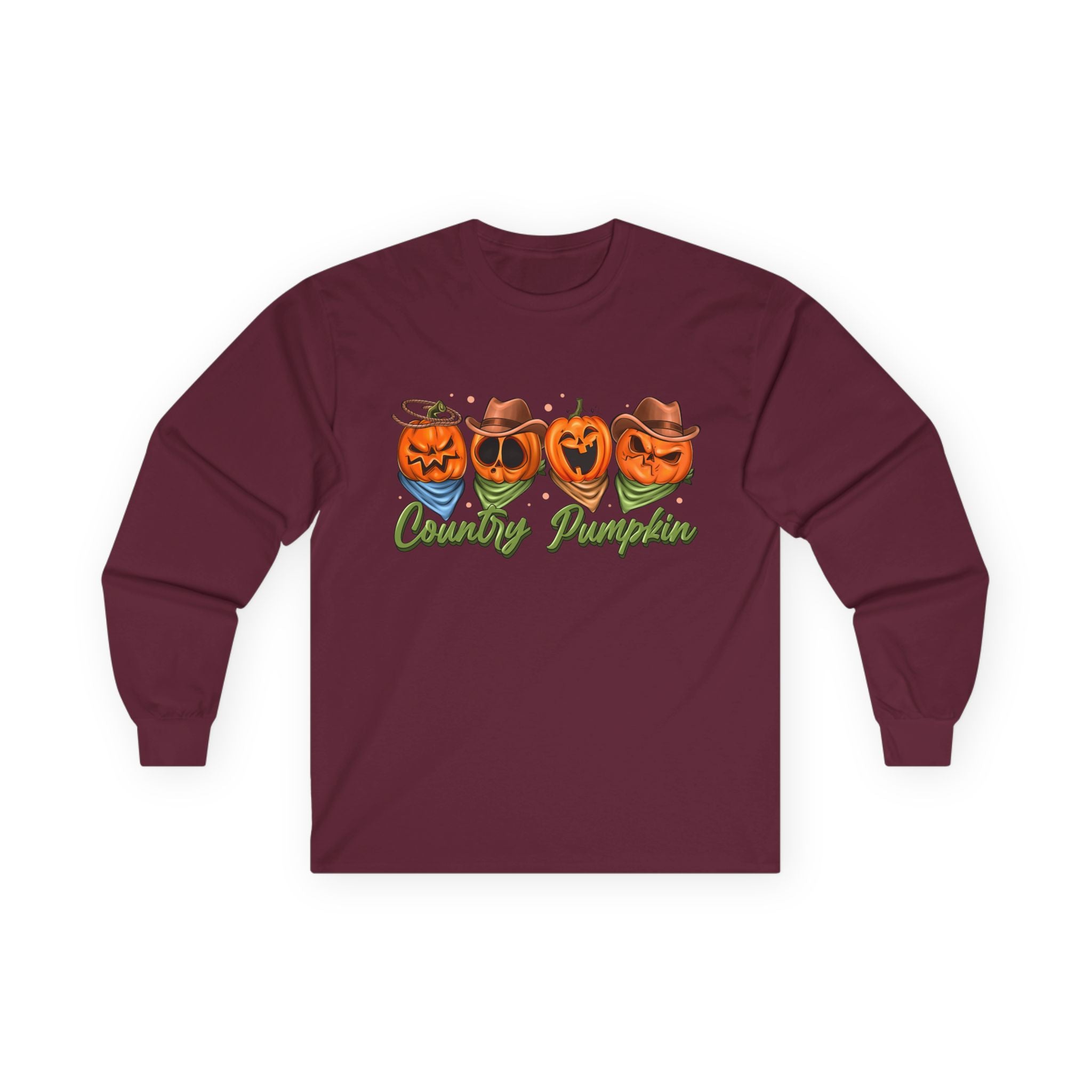 'Country Pumpkins' Jack-O'-Lantern Graphic Long Sleeve Tee